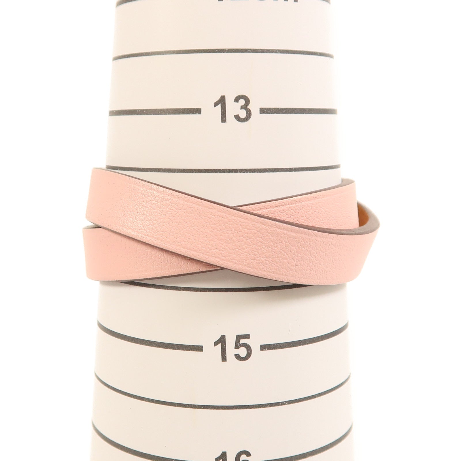 HERMES Swift皮革Mini Kelly Double Tour手鐲Rose Sakura