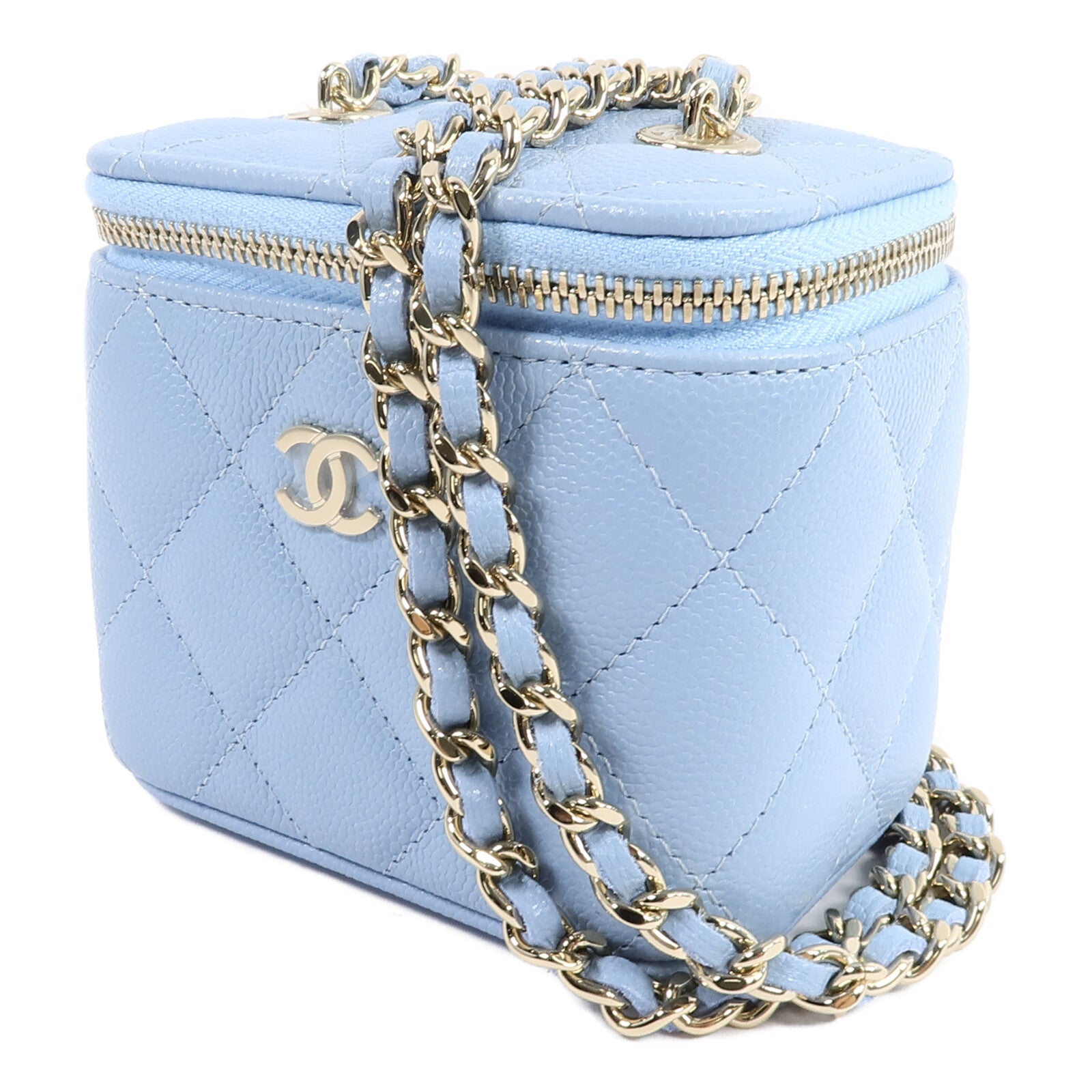 CHANEL 牛皮皮革Mini Vanity鏈帶肩背袋