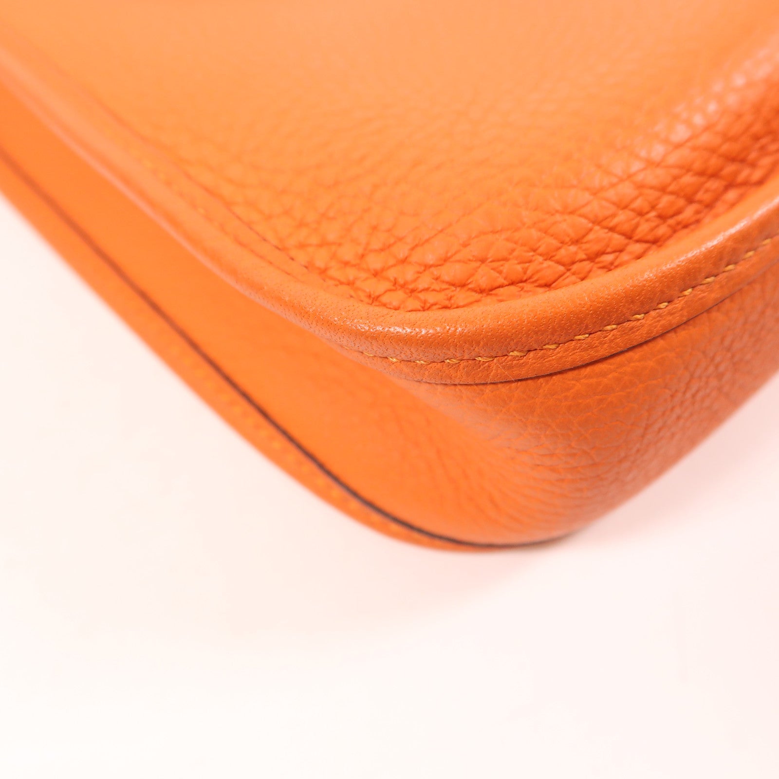 HERMES Clemence皮革Evelyne TPM銀扣肩背袋Orange