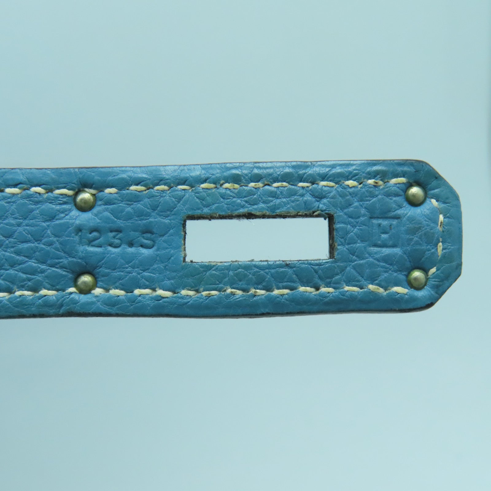 HERMES **【清倉大減價】Togo皮革Kelly 35銀扣手挽肩背兩用袋藍色