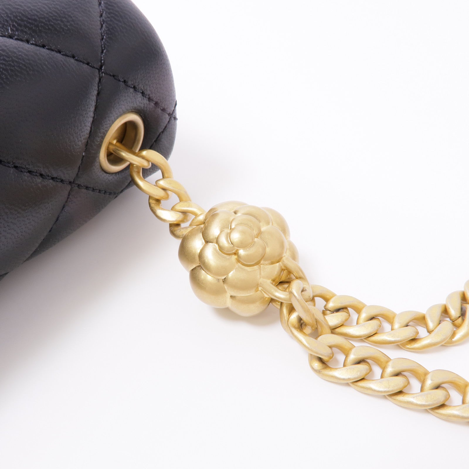 CHANEL 羊皮皮革Mini Classic 17金扣鏈帶肩背袋