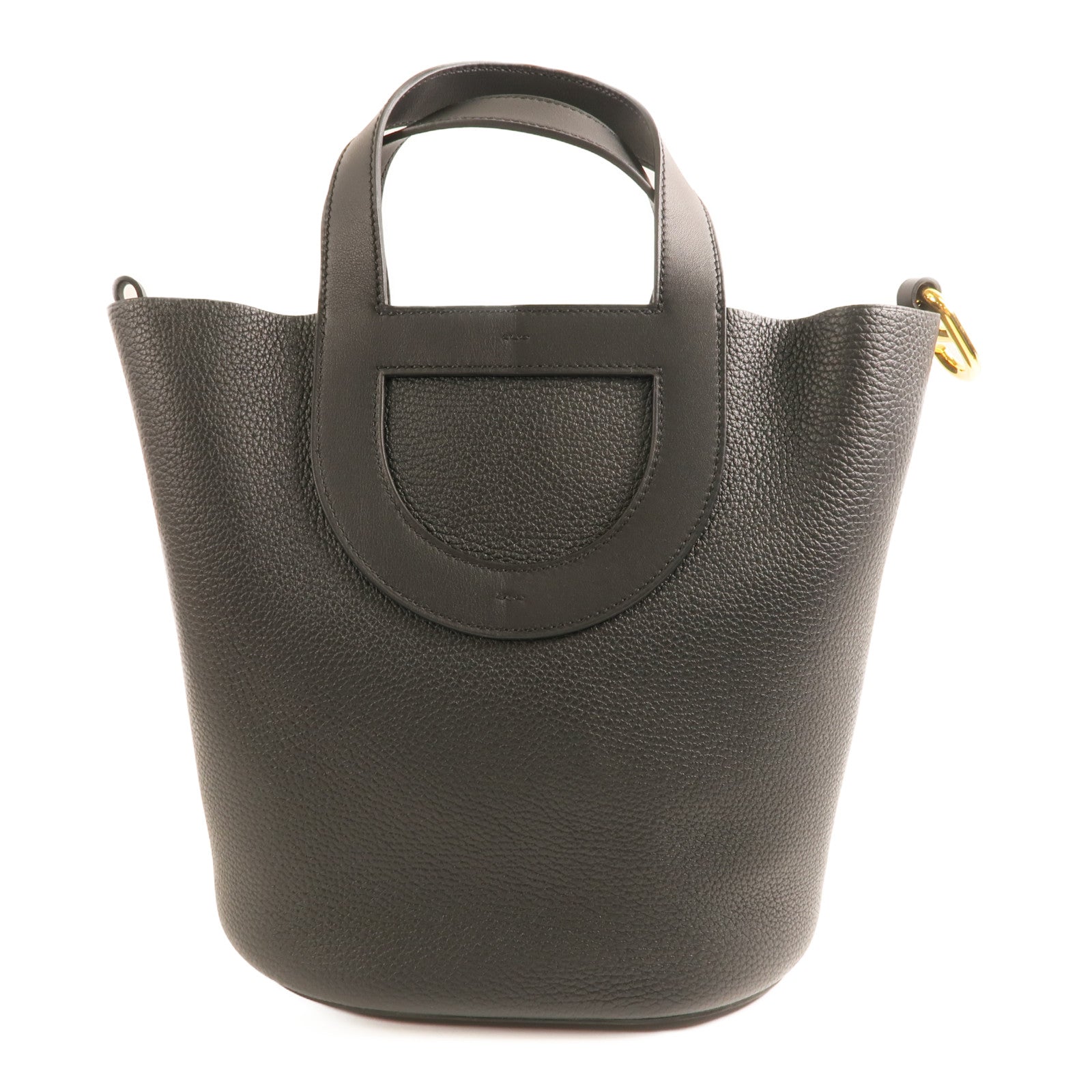 HERMES Clemence皮革In The Loop 23金扣手挽袋Noir
