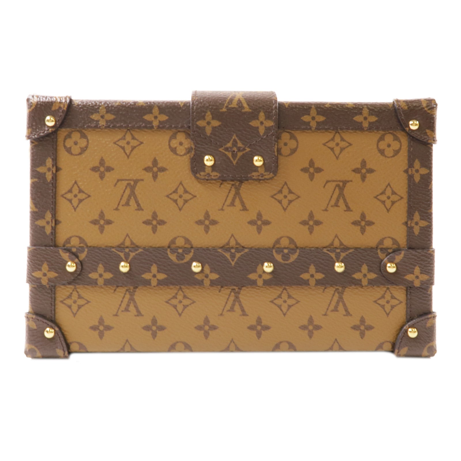 LOUIS VUITTON Monogram Reverse Petite Malle金扣肩背袋