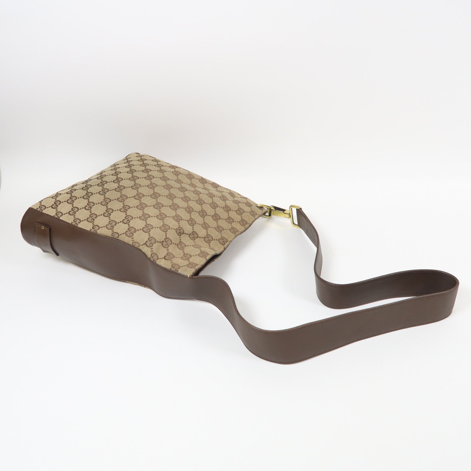 GUCCI 帆布Shoulder Bag金扣肩背袋啡色