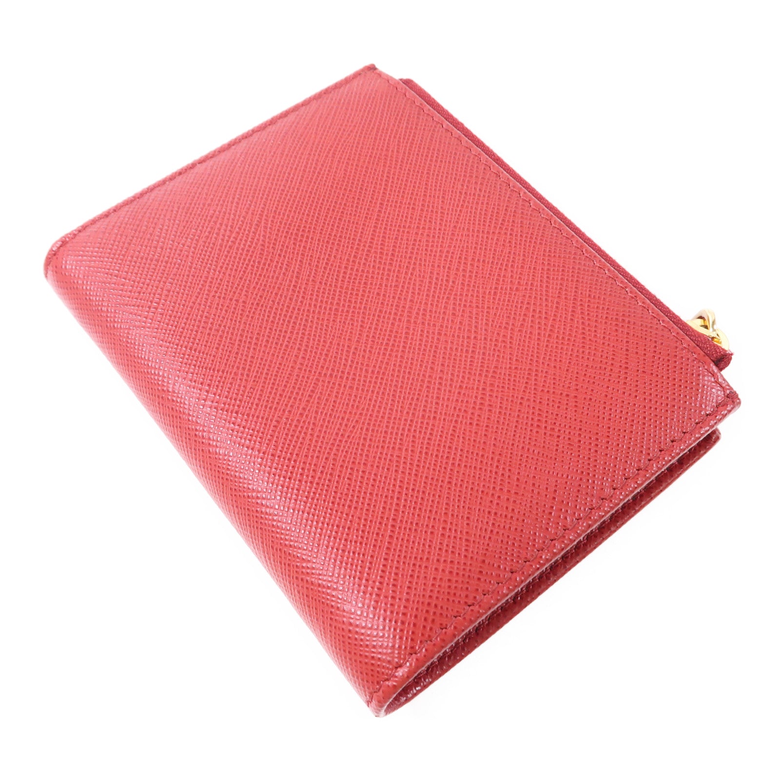 PRADA GHW Wallet 1ML023 Saffiano Leather Red