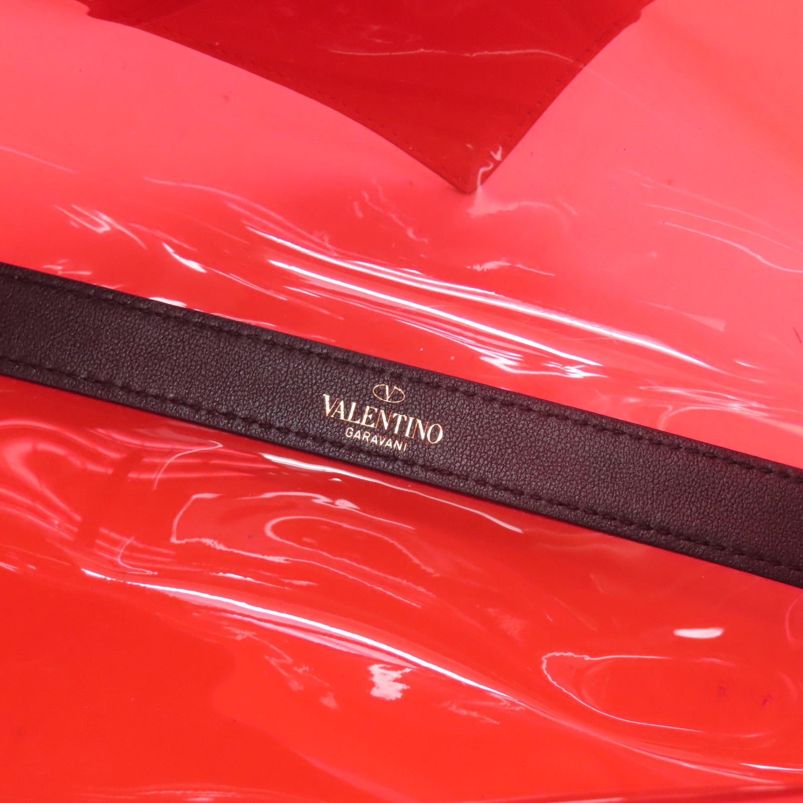 Valentino 【激減優惠】PVC Tote Bag銀扣手挽袋紅色