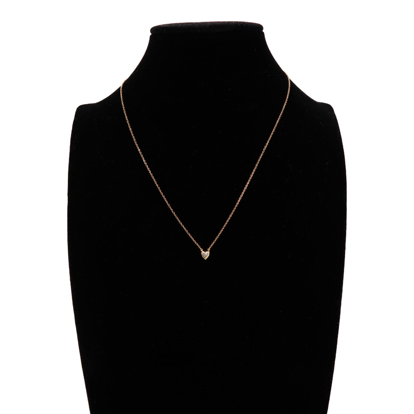 TIFFANY＆CO 【激減優惠】18K玫瑰金Heart Diamond Necklace 0.17ct鑽石項鍊