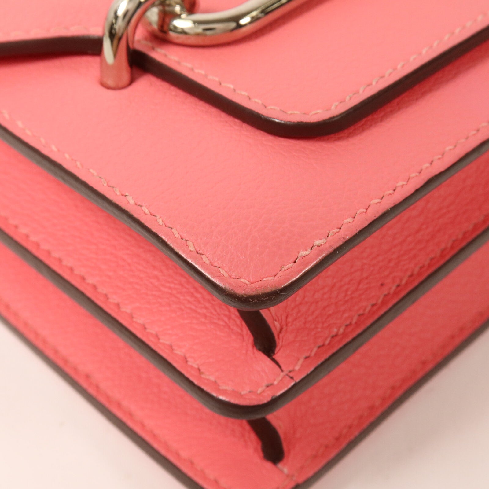 HERMES Evercolor皮革Roulis Mini肩背袋Rose Azalee