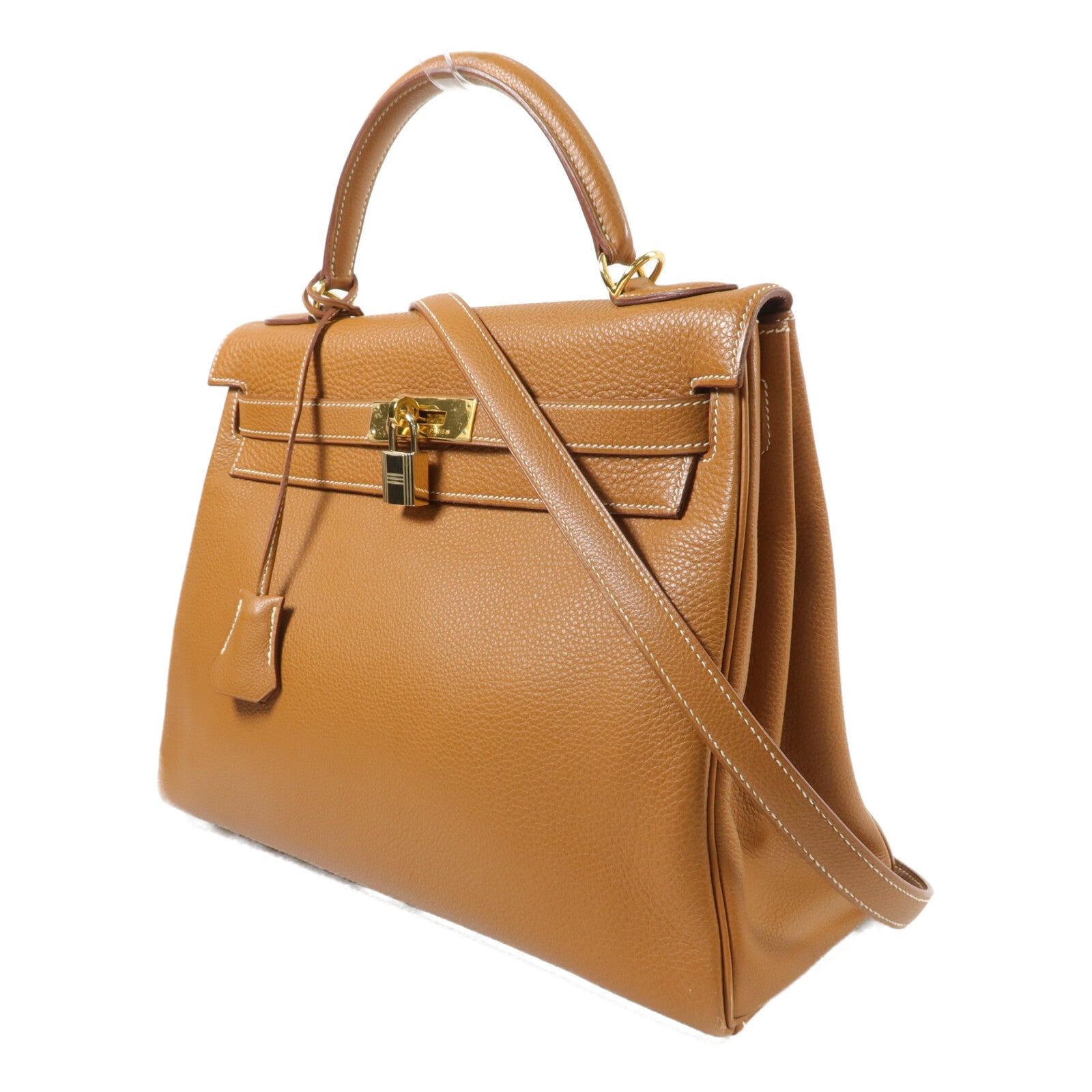 HERMES Togo皮革Kelly 32手挽肩背兩用袋Gold