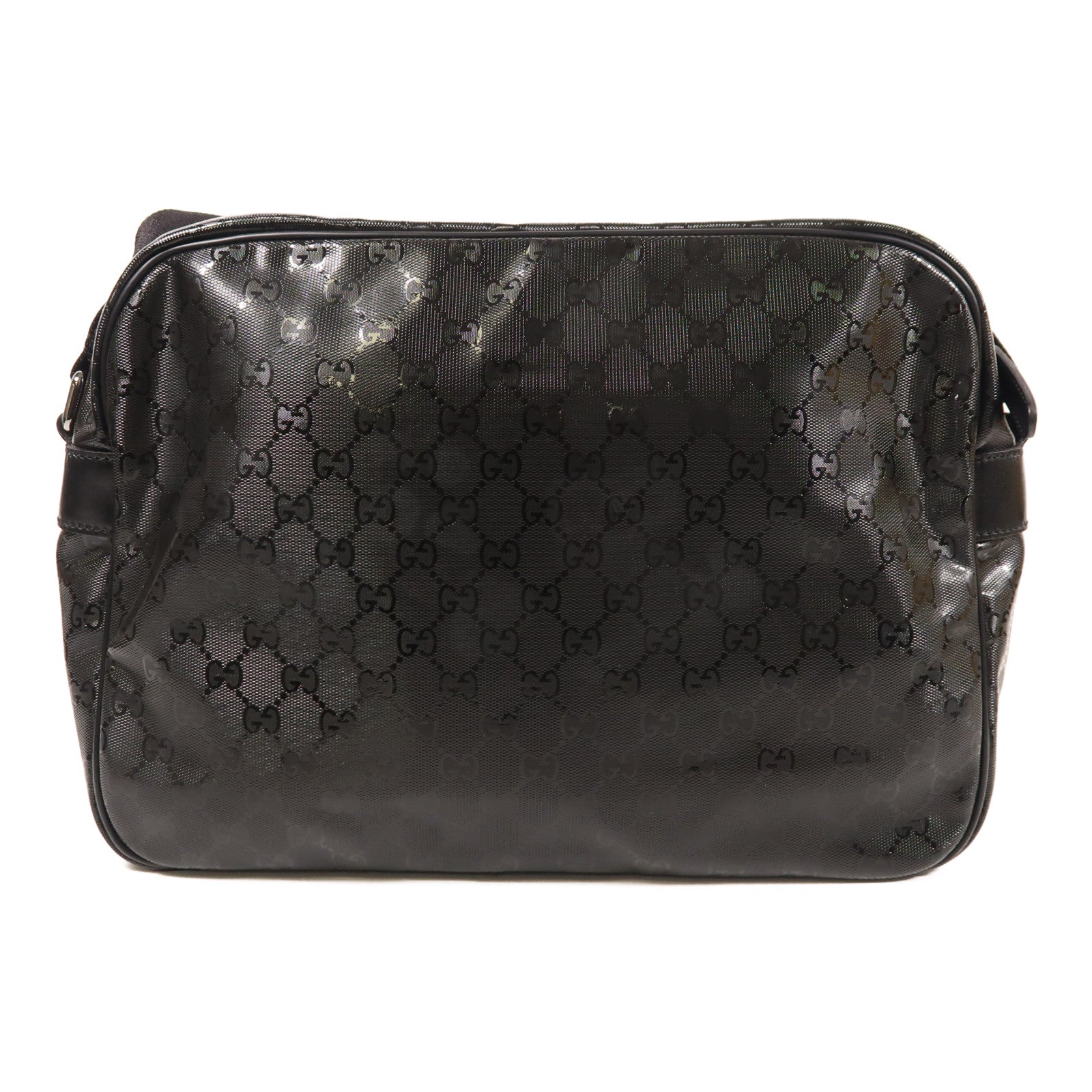 GUCCI 塗層帆布Shoulder Bag銀扣肩背袋
