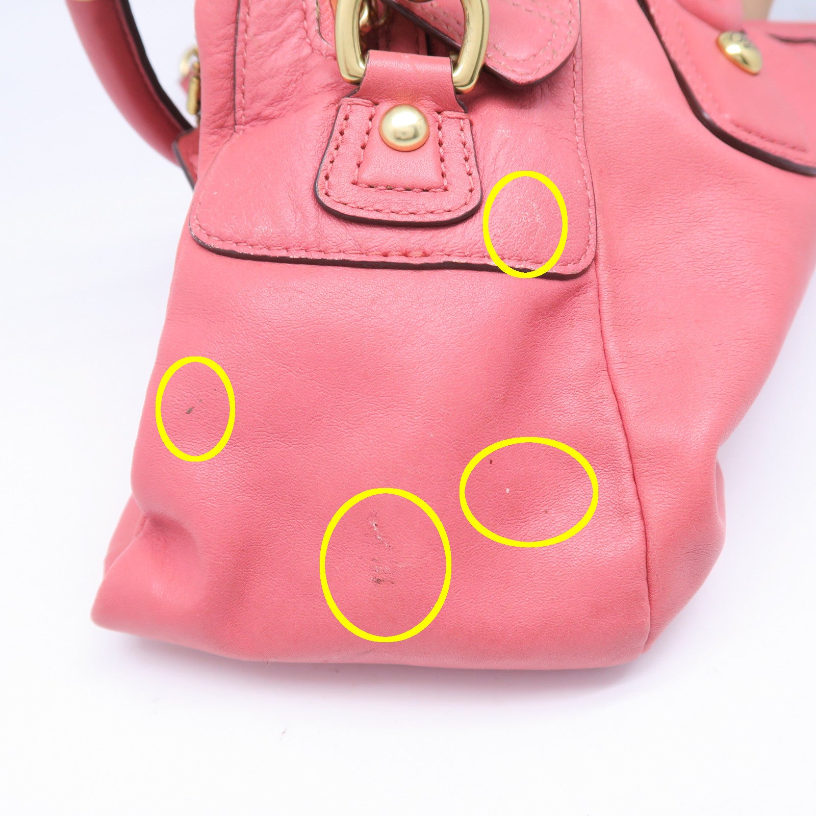 COACH 【激減優惠】牛皮皮革Hand Bag金扣手挽肩背兩用袋粉紅色