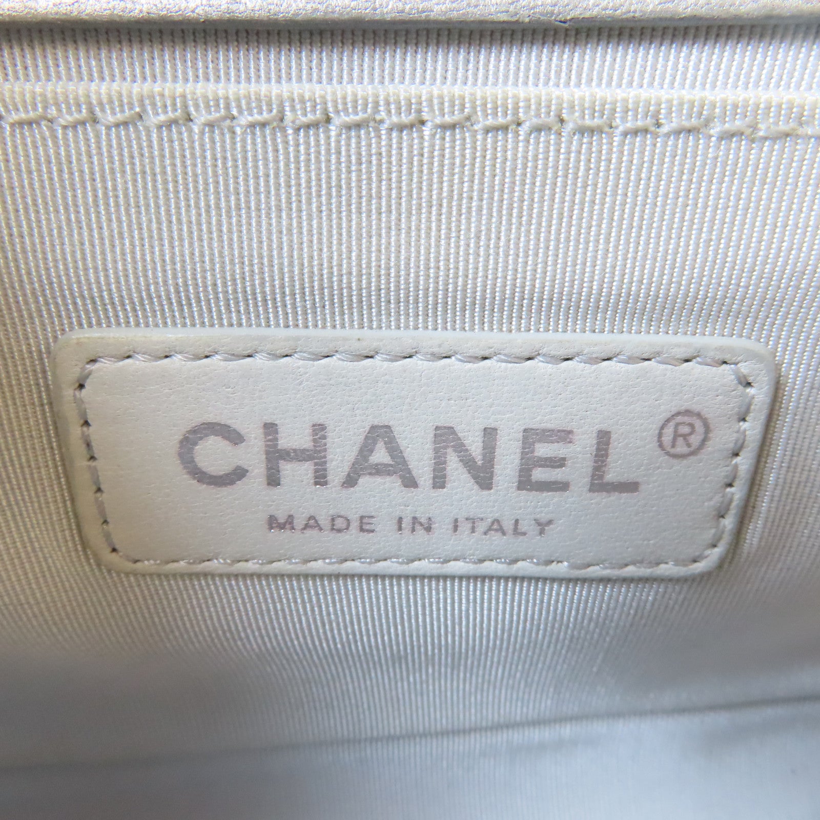 CHANEL 【激減優惠】菱格PVC/皮革Water Boy Flap Bag銀扣鏈帶肩背袋藍色/灰色