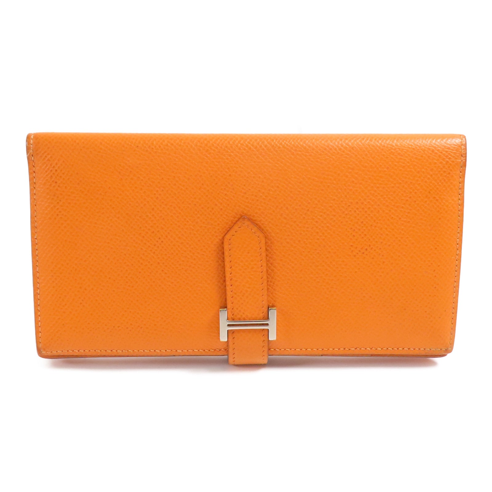 HERMES Epsom皮革Bearn Long Wallet銀扣長錢包