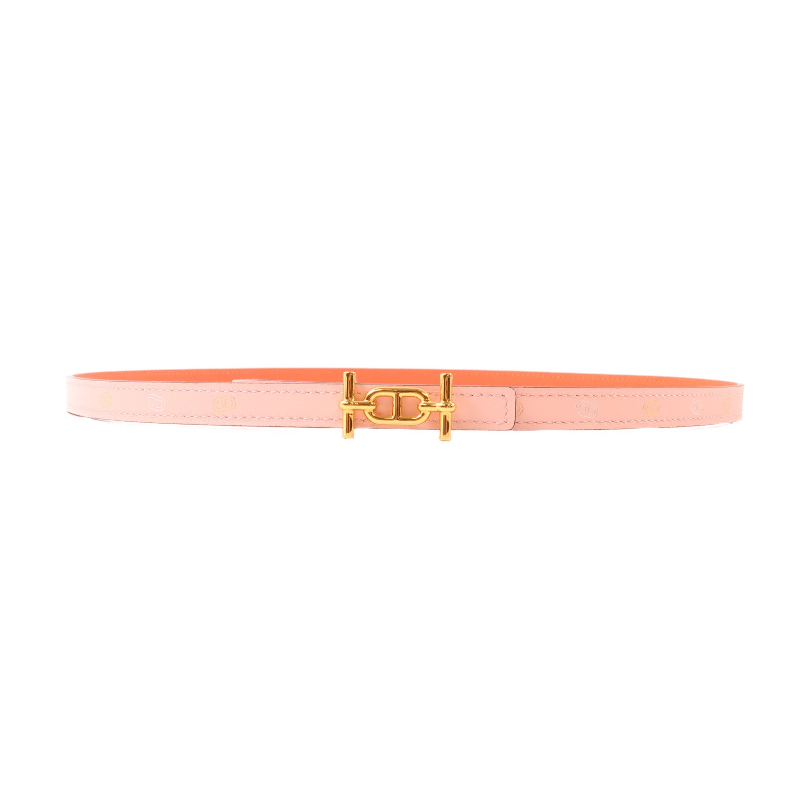 HERMES 【激減優惠】Swift皮革Belt金扣皮帶Rose Sakura