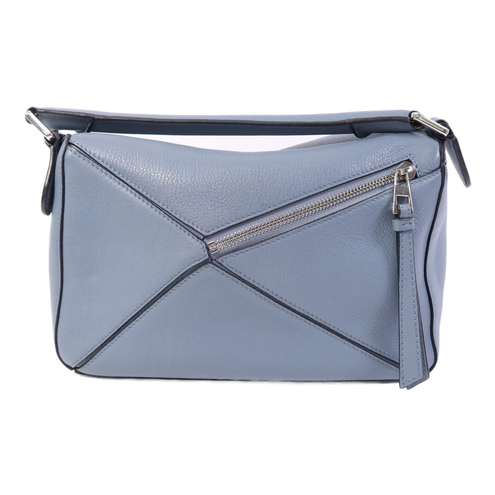 LOEWE 牛皮皮革Puzzzle Small銀扣手挽肩背兩用袋