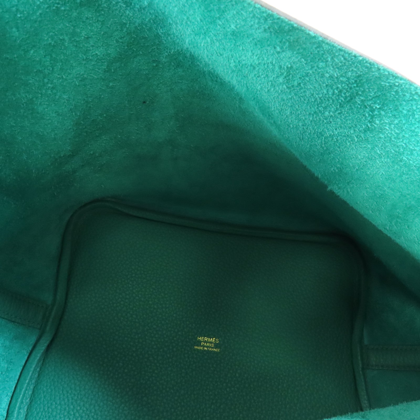 HERMES Clemence皮革Picotin MM金扣手挽袋Vert jade/綠色