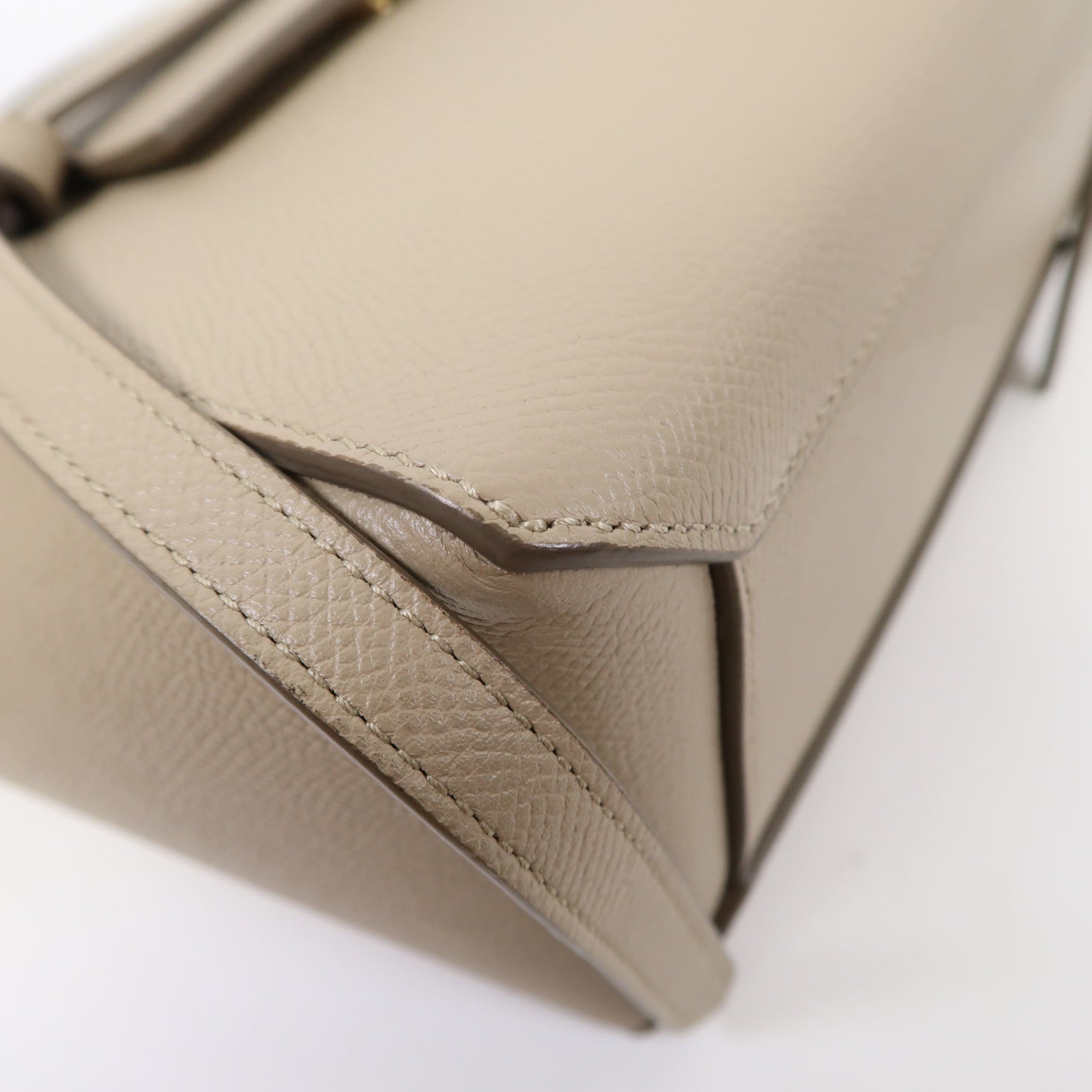 CELINE 牛皮皮革Nano Belt Bag金扣手挽肩背兩用袋米色