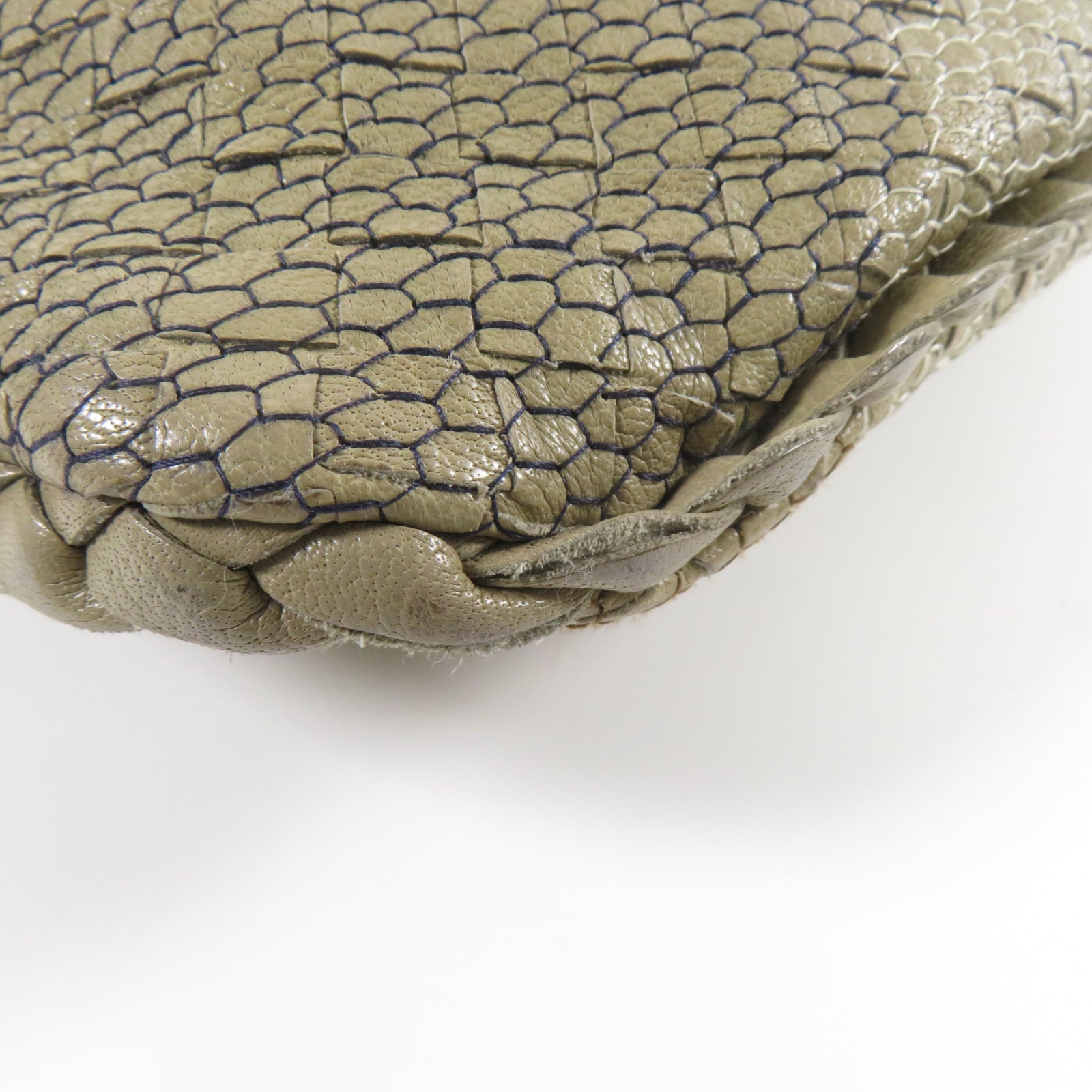 BOTTEGA VENETA 【激減優惠】牛皮皮革Hobo銀扣手挽袋米色