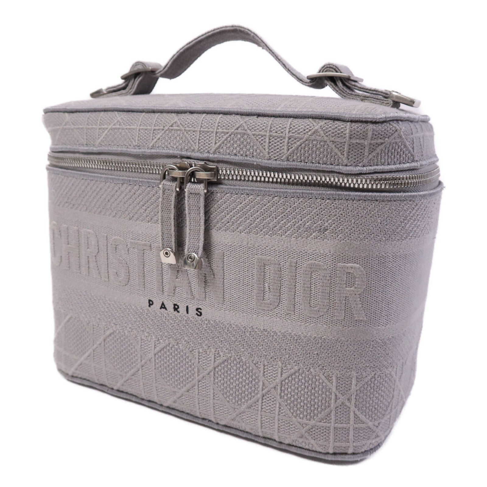 Dior 【激減優惠】帆布Travel Vanity Case銀扣手挽袋