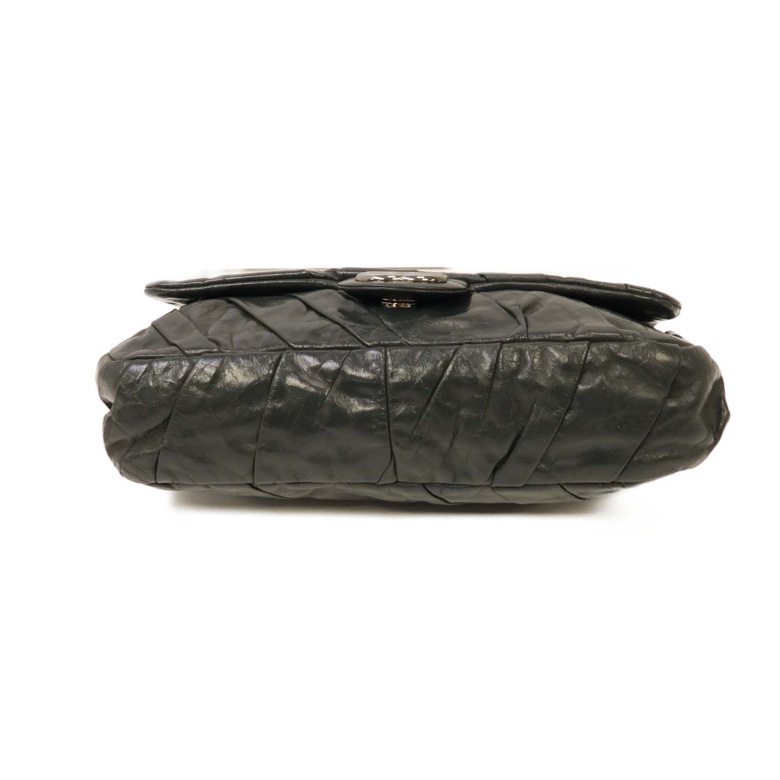 CHANEL 【激減優惠】牛皮皮革Chain Shoulder Bag銀扣鏈帶肩背袋灰色