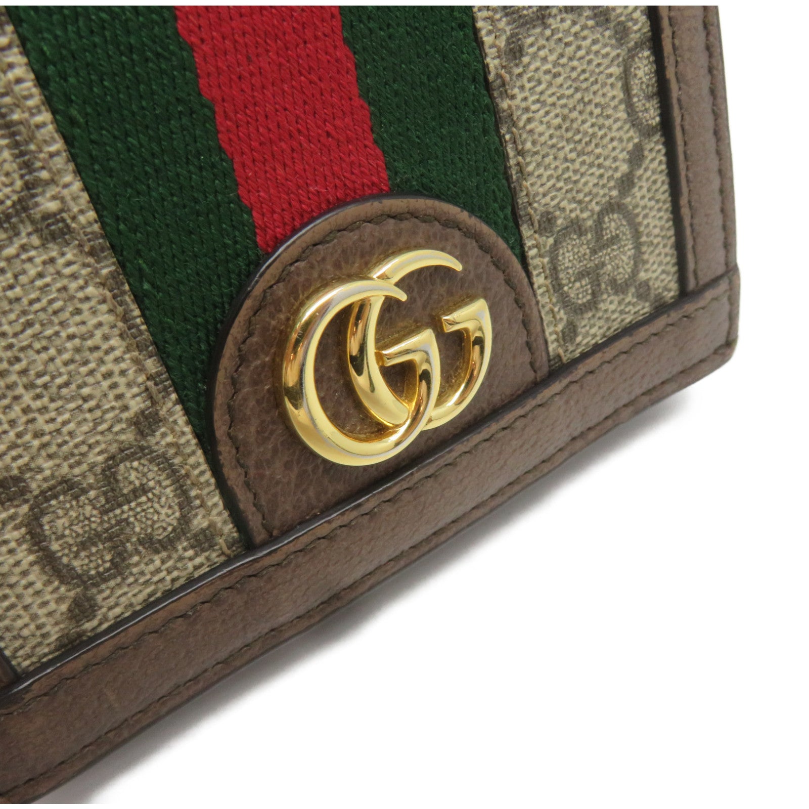 GUCCI 塗層帆布Ophidia GG Wallet金扣短錢包啡色
