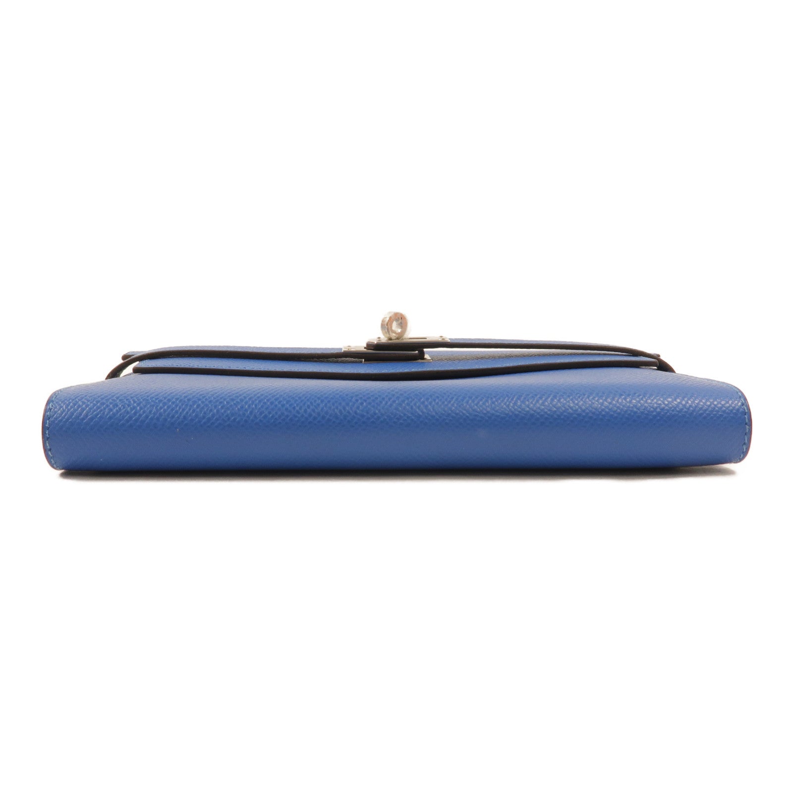 HERMES Epsom皮革Kelly Wallet長錢包Bleu Izmir