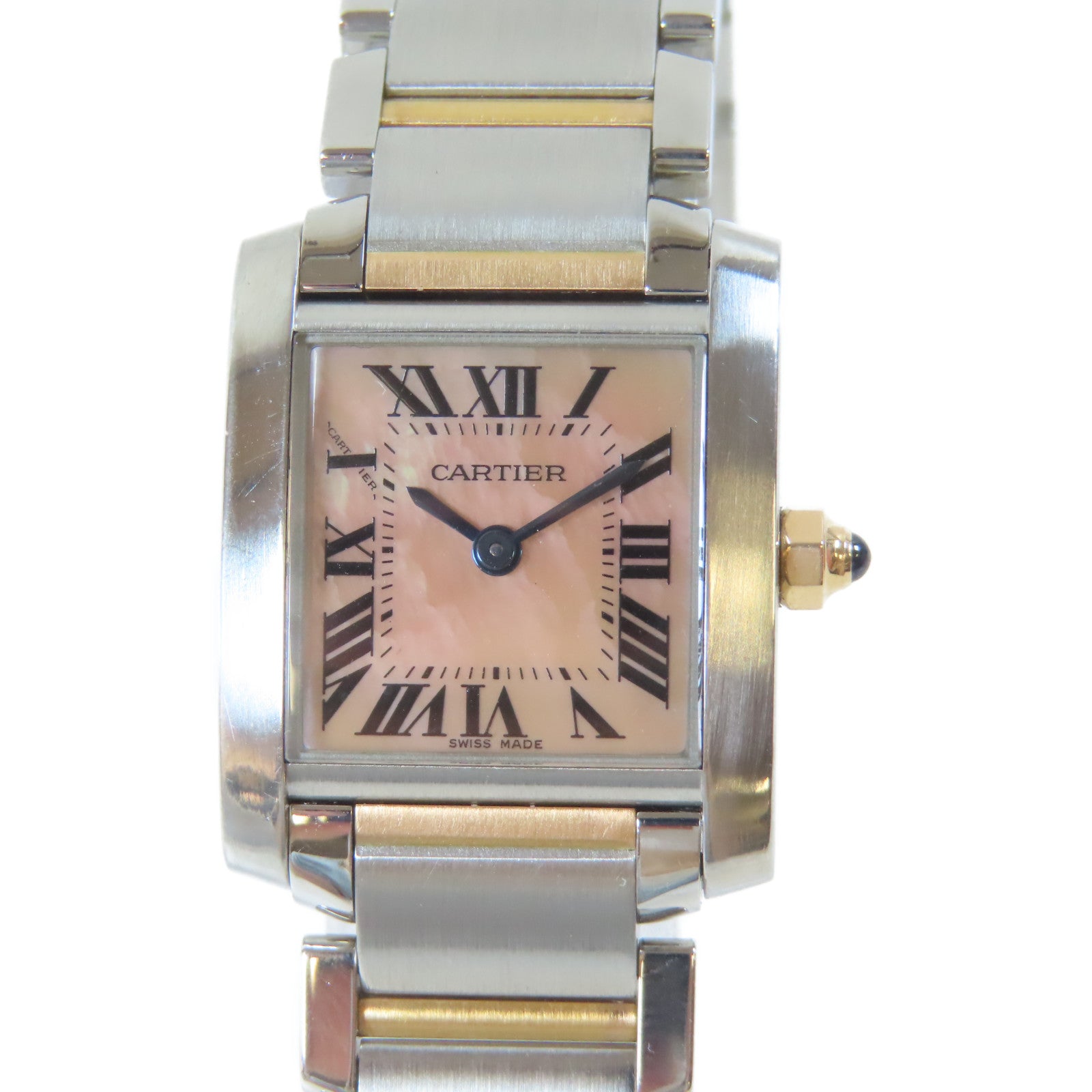 CARTIER Tank Francaise 18K黃金/不鏽鋼手錶石英機芯金色