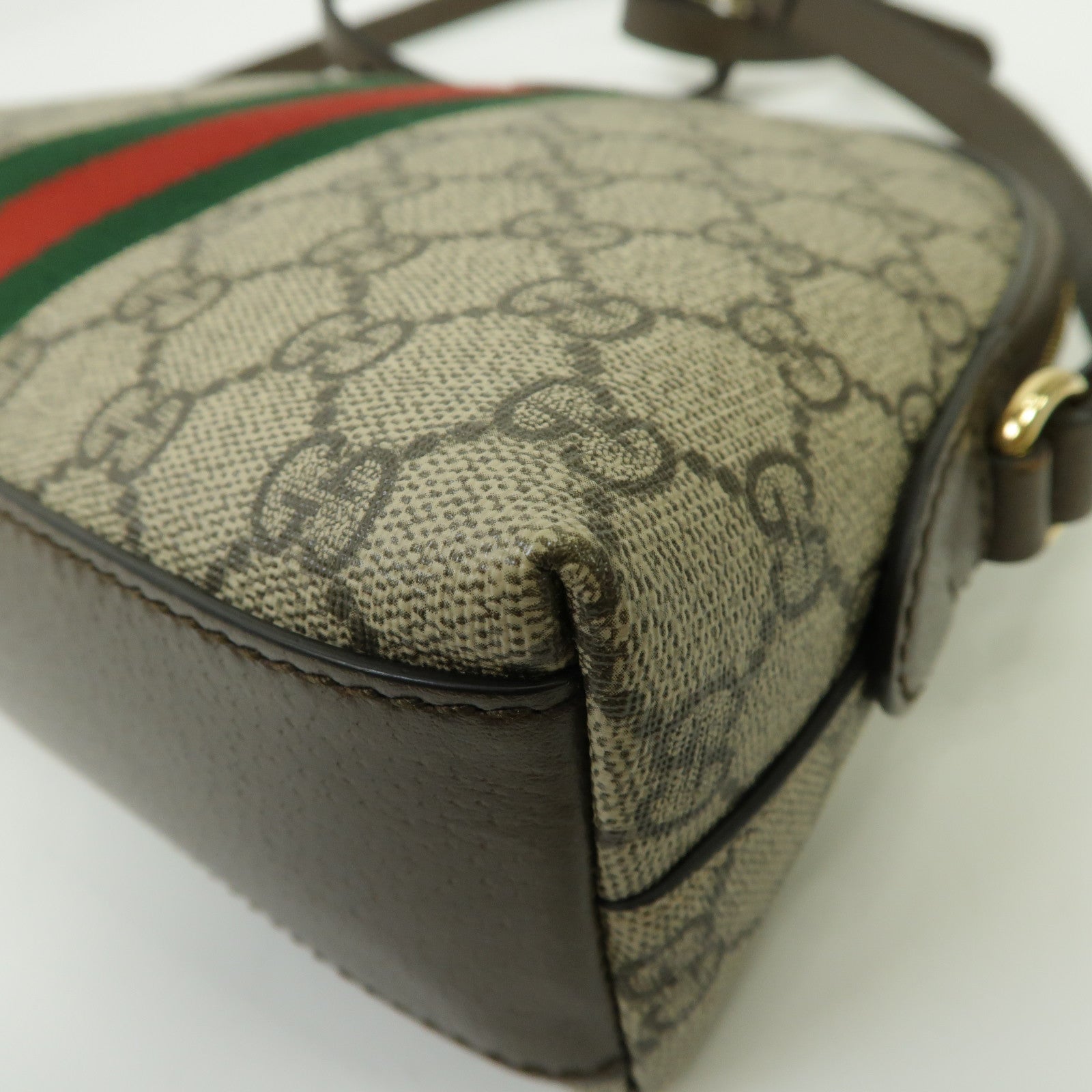 GUCCI 塗層帆布Ophidia GG Small金扣肩背袋啡色