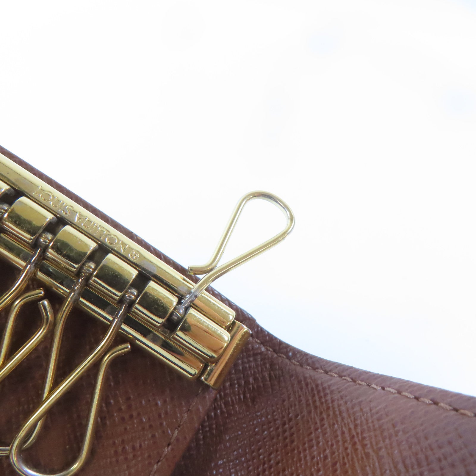 LOUIS VUITTON Monogram Key Case金扣鎖匙包啡色