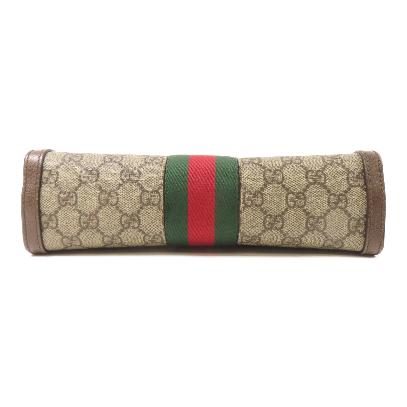 GUCCI 塗層帆布Ophidia Small Shoulder Bag金扣鏈帶肩背袋啡色