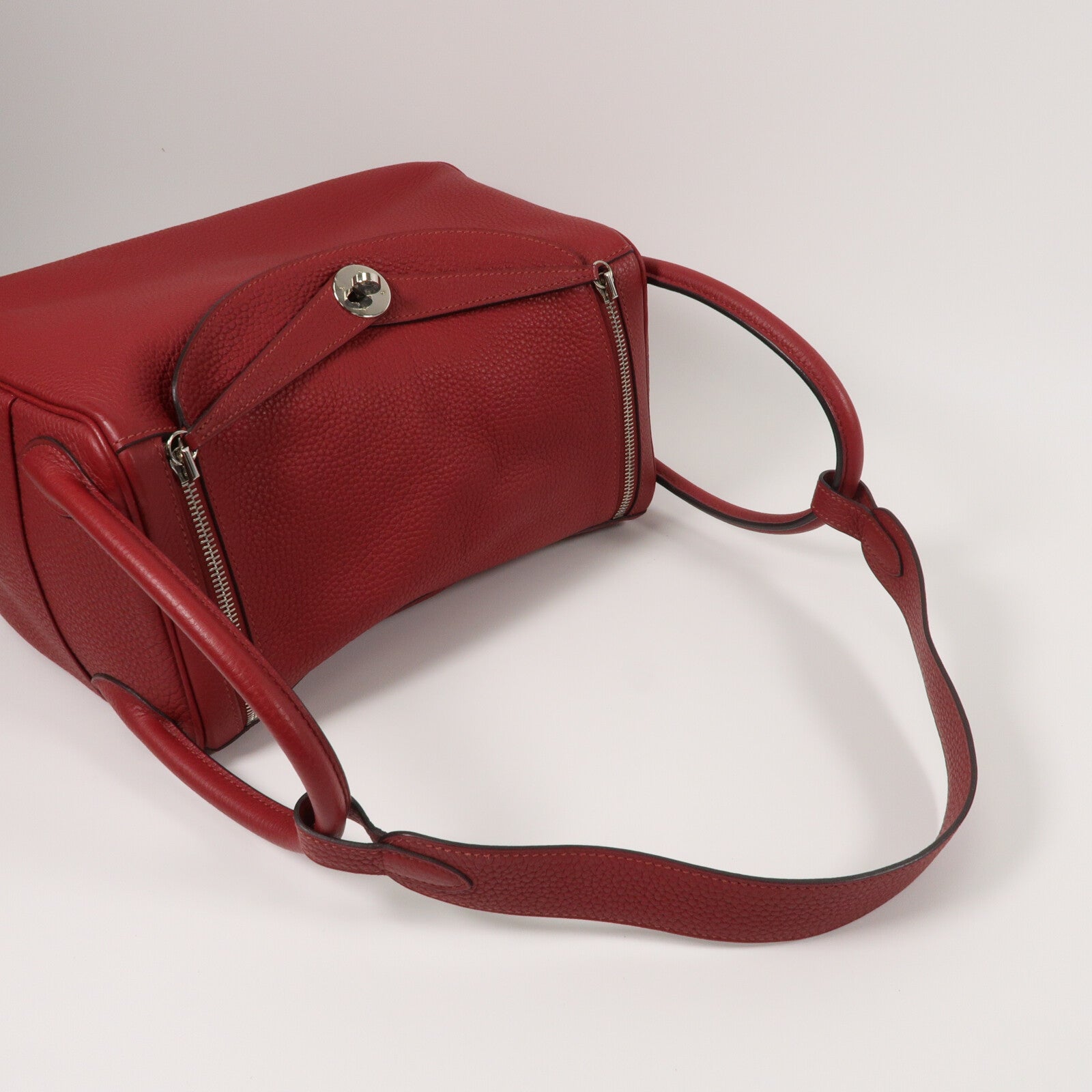 HERMES Clemence皮革Lindy 30手挽肩背兩用袋Rubis
