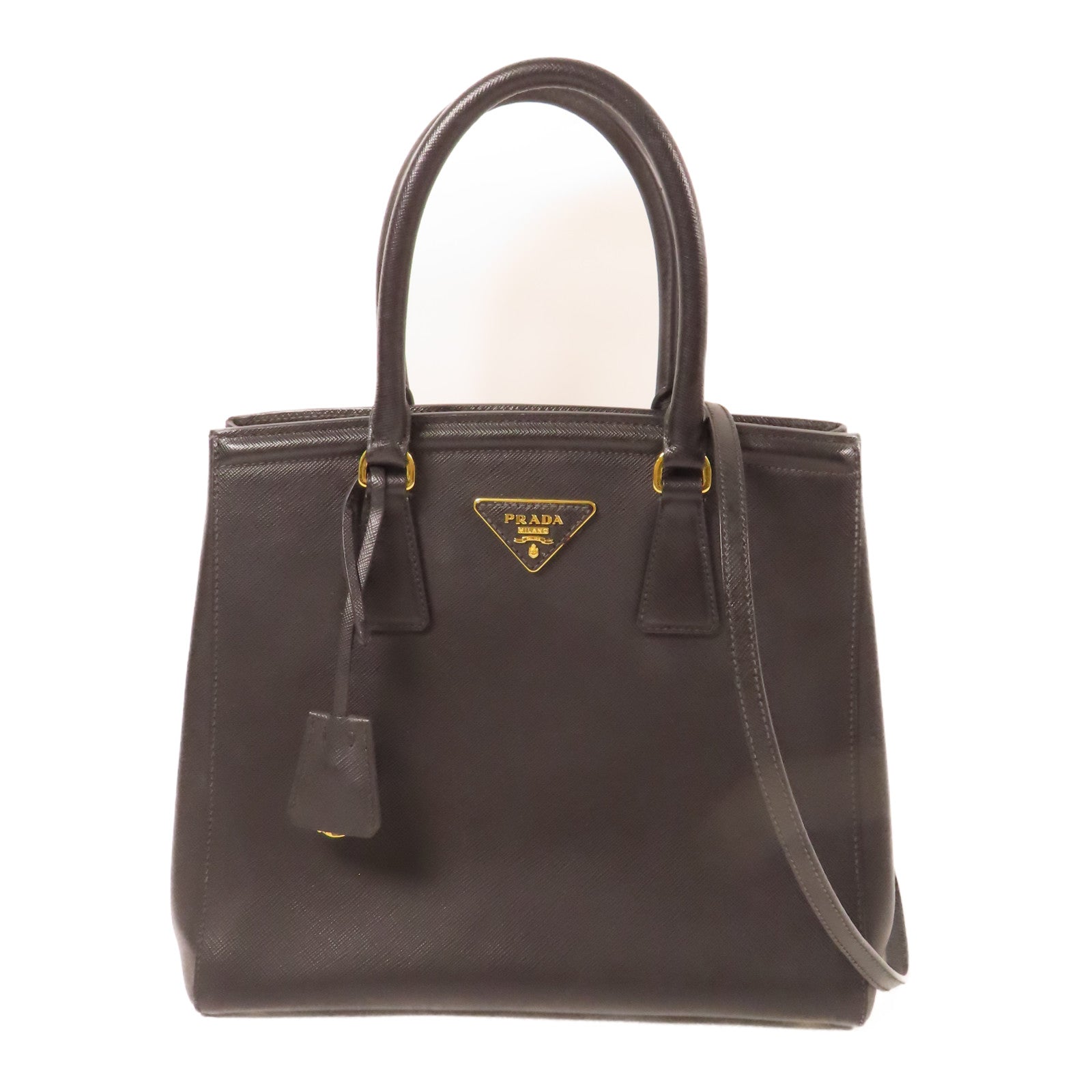 PRADA 牛皮皮革2 Way Shoulder金扣手挽肩背兩用袋