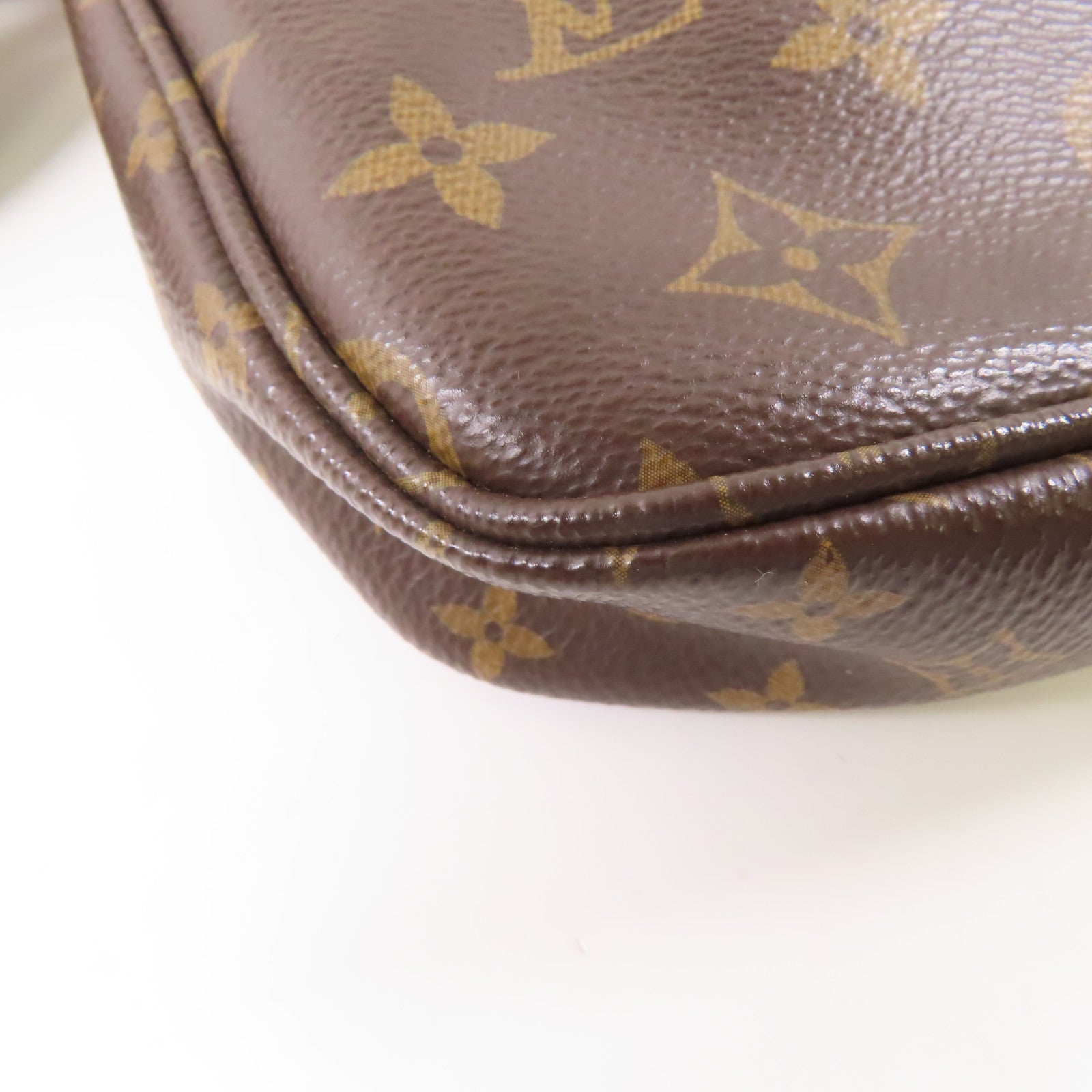 LOUIS VUITTON Monogram Multi Pochette Accessoires金扣肩背袋棕色