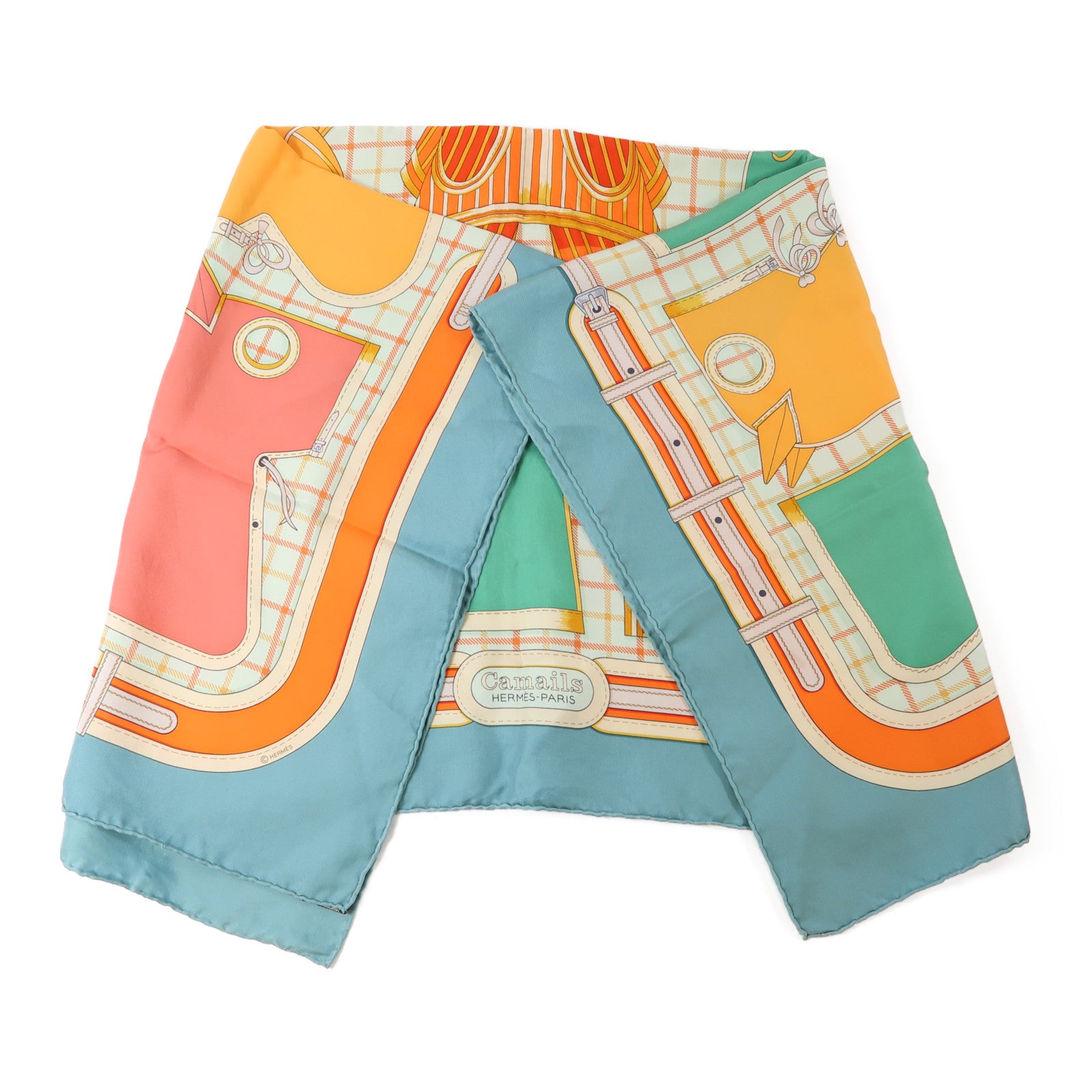 HERMES 絲質Scarf絲巾彩色