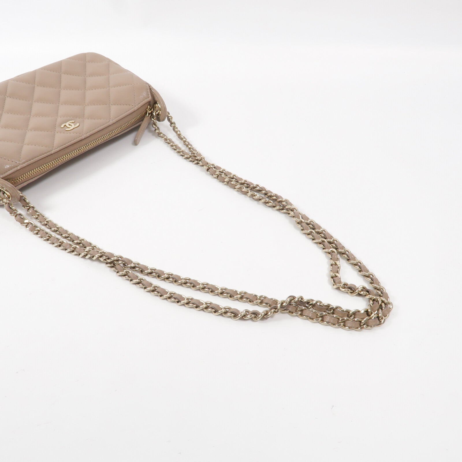 CHANEL 牛皮皮革Chain Shoulder鏈帶肩背袋