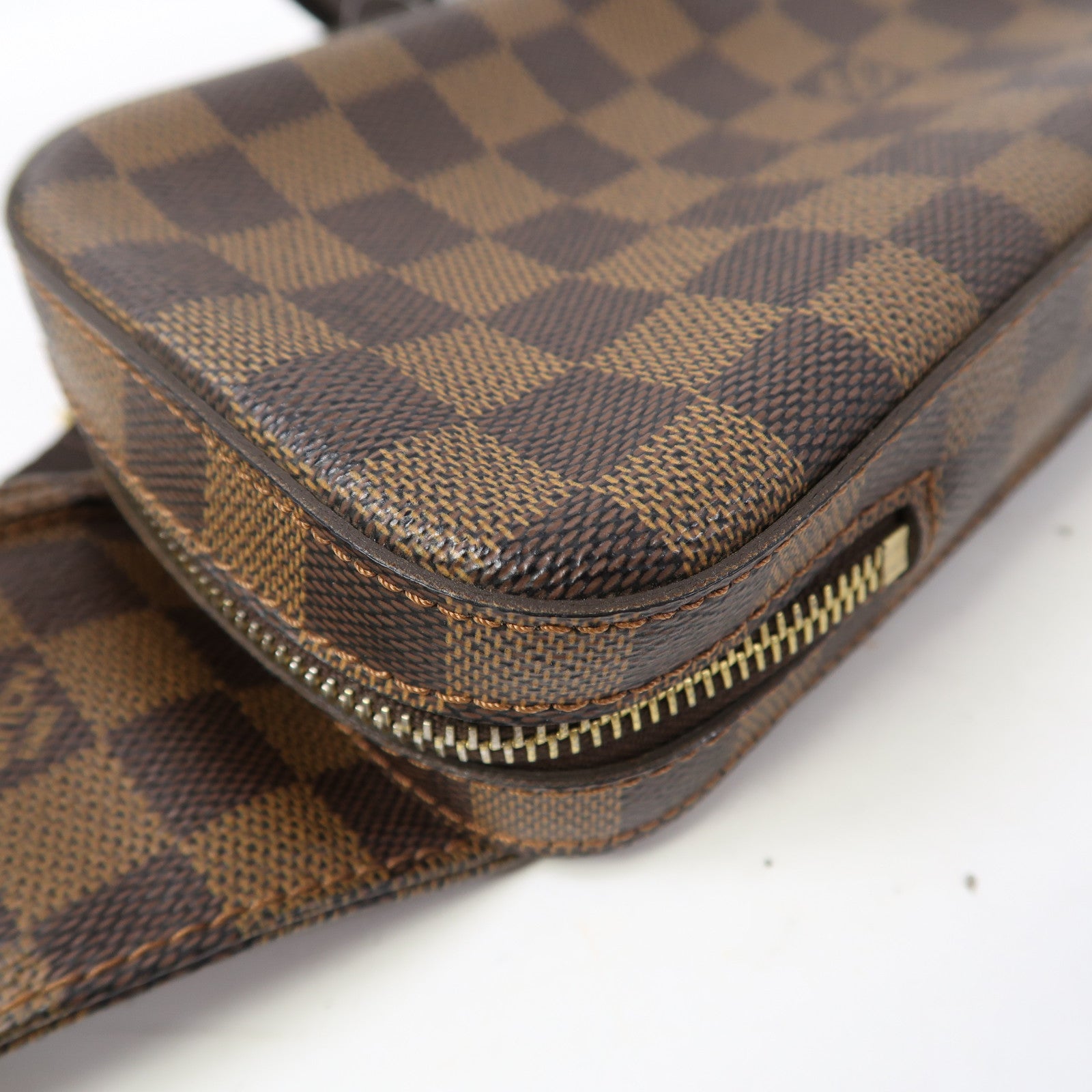 LOUIS VUITTON 【激減優惠】Damier Ebene Geronimos金扣腰包啡色