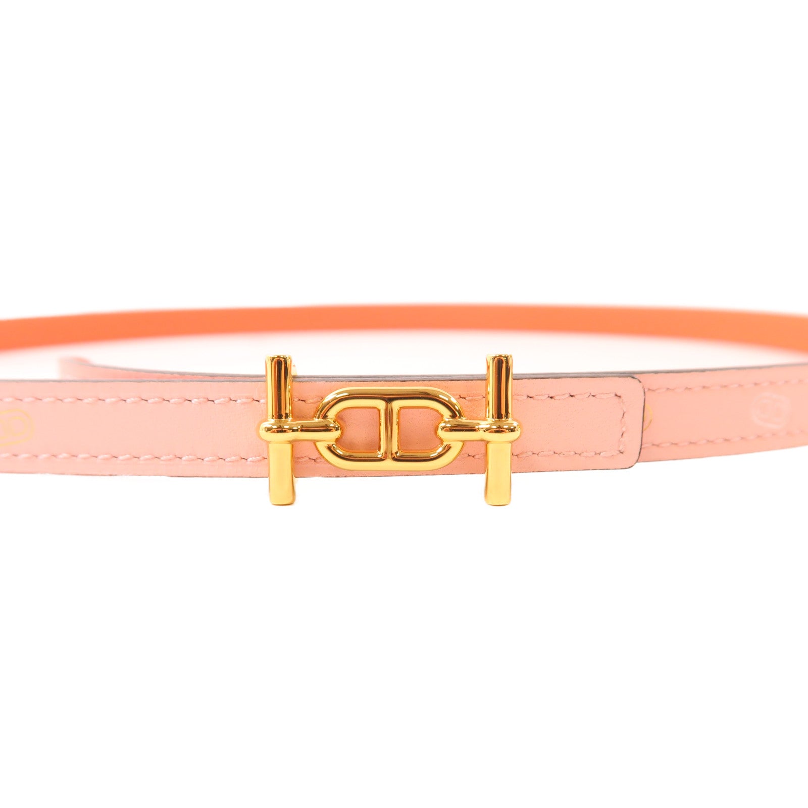 HERMES 【激減優惠】Swift皮革Belt金扣皮帶Rose Sakura