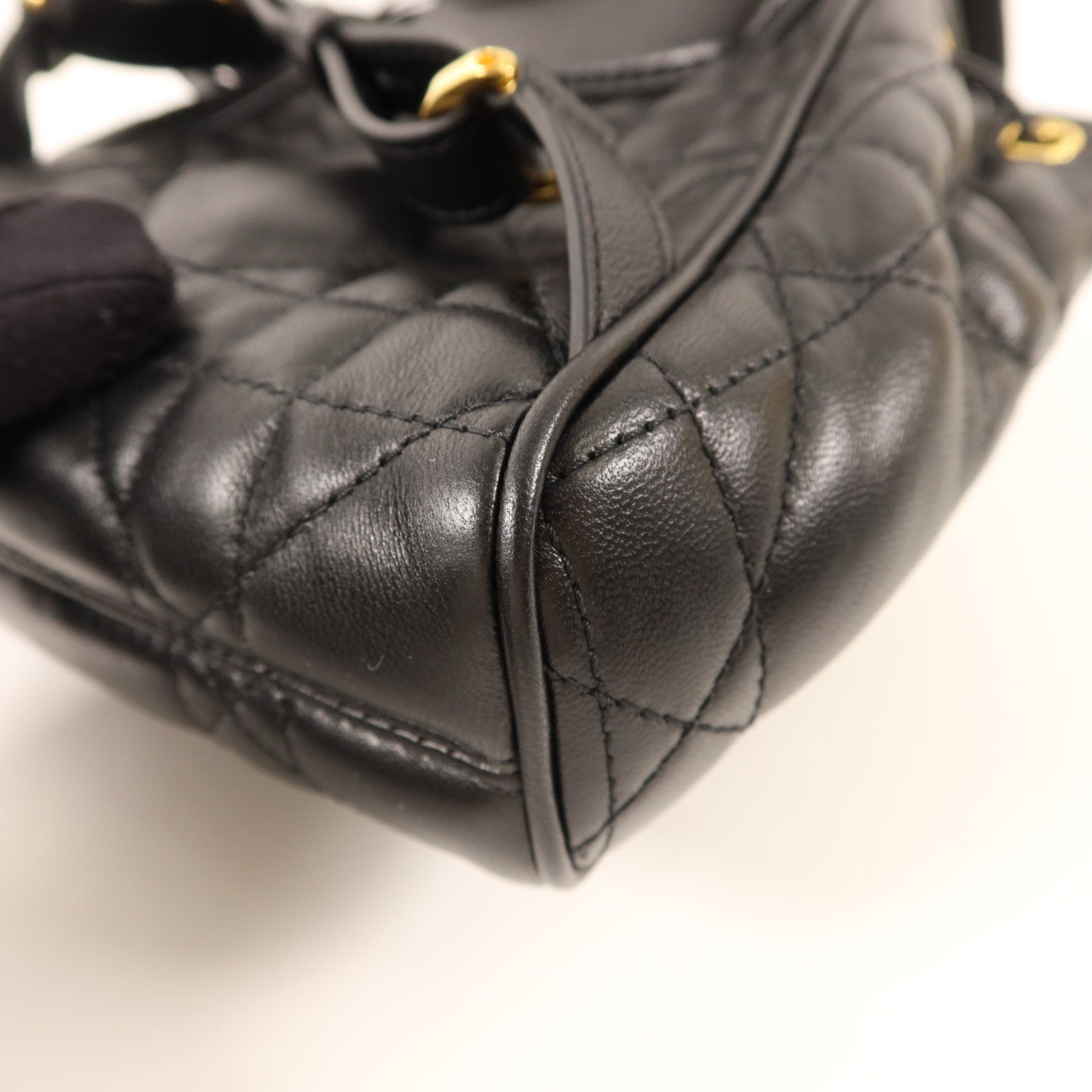 Dior 【激減優惠】羊皮皮革Caro Nano Backpack金扣背包
