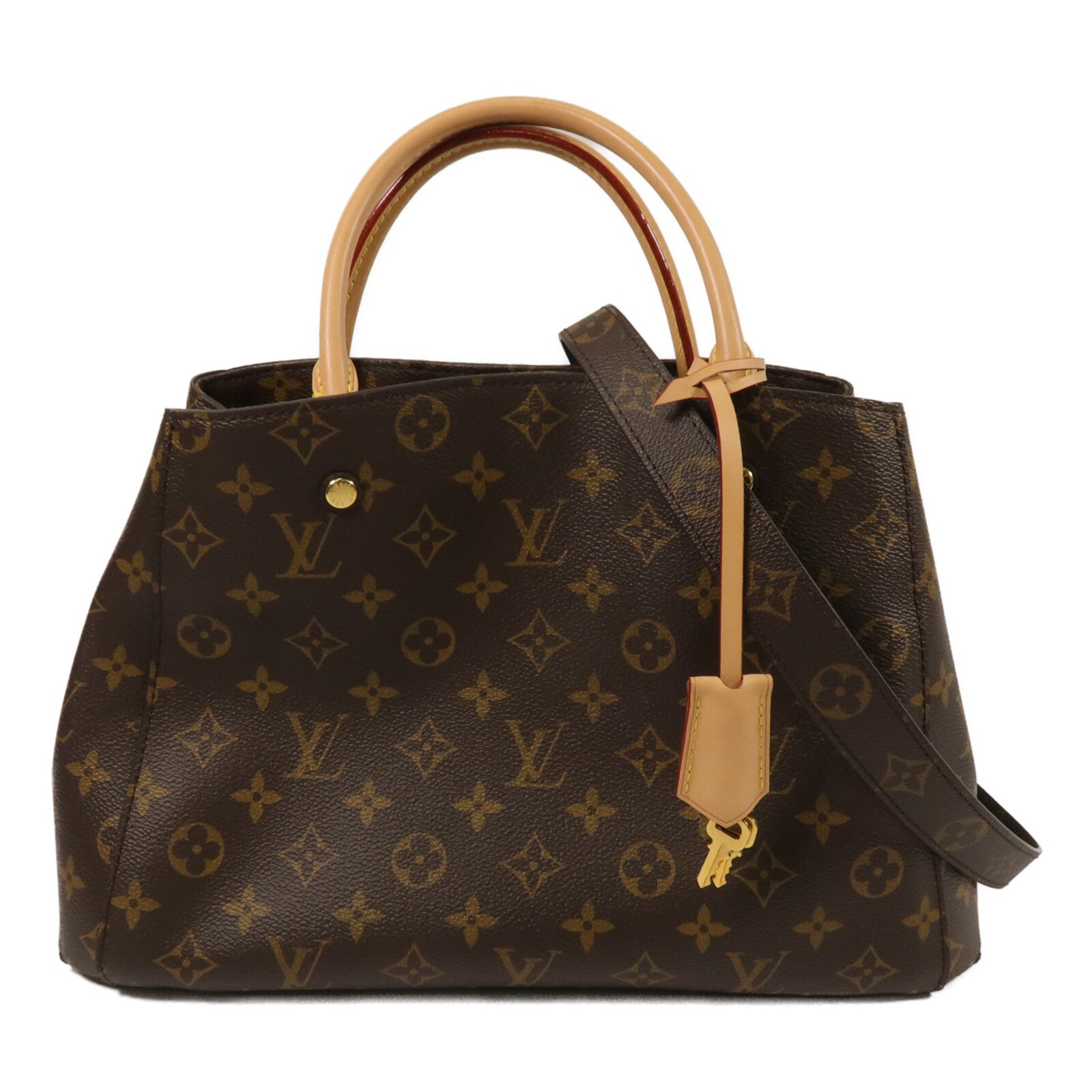 LOUIS VUITTON Monogram Montaigne BB手挽肩背兩用袋棕色
