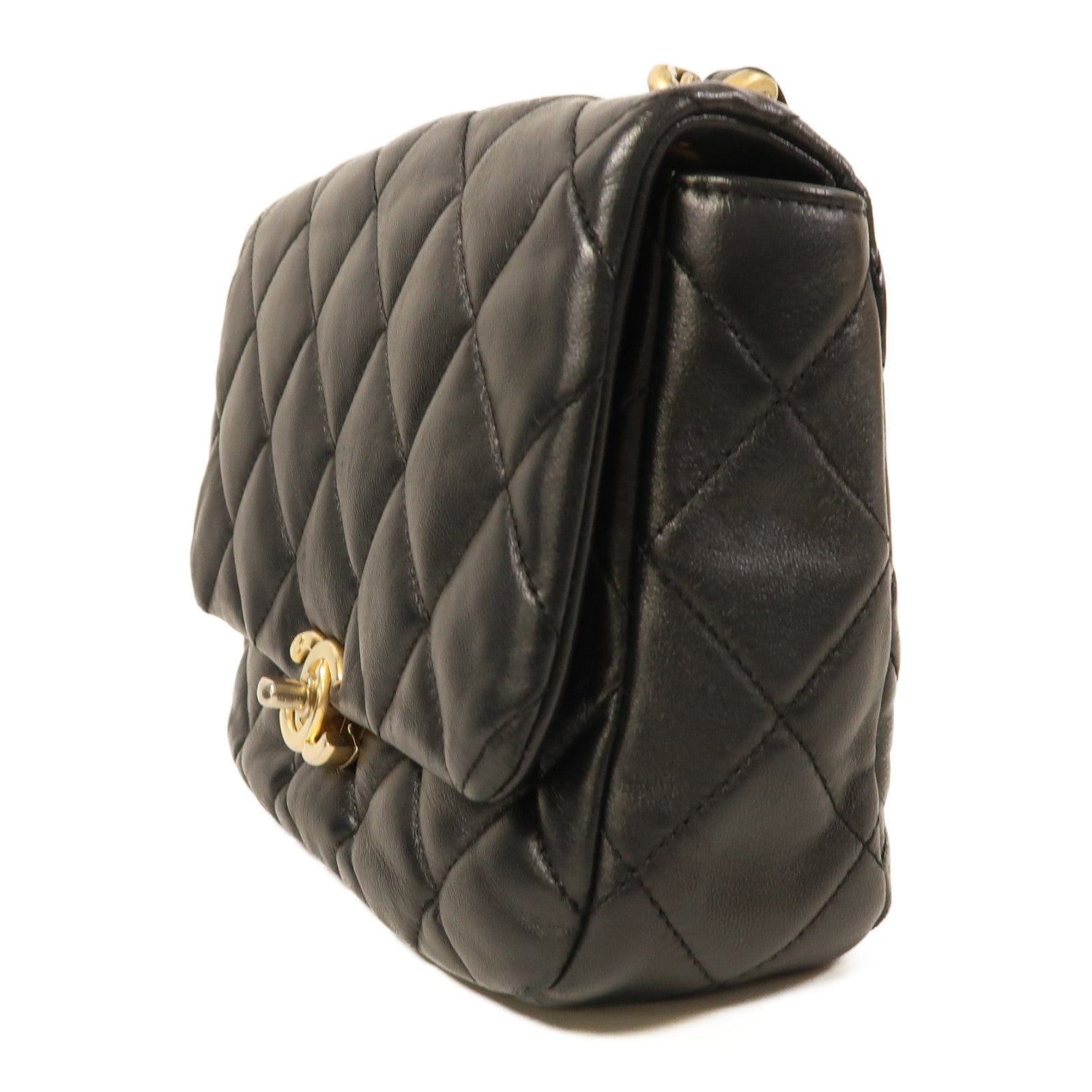 CHANEL【激減優惠】 羊皮皮革Chain Shoulder金扣鏈帶肩背袋