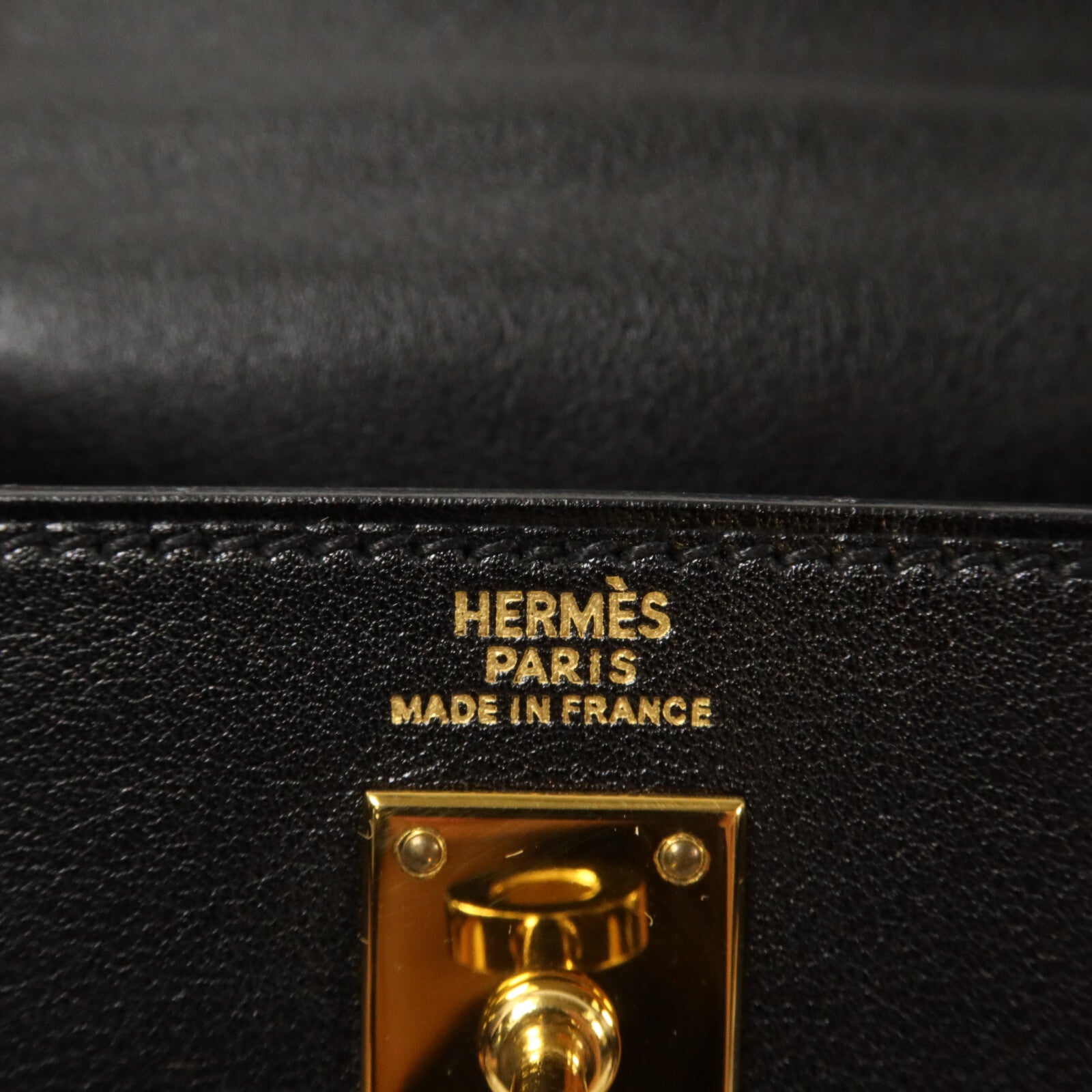 HERMES Gulliver皮革Vintage Mini Kelly手挽肩背兩用袋Noir