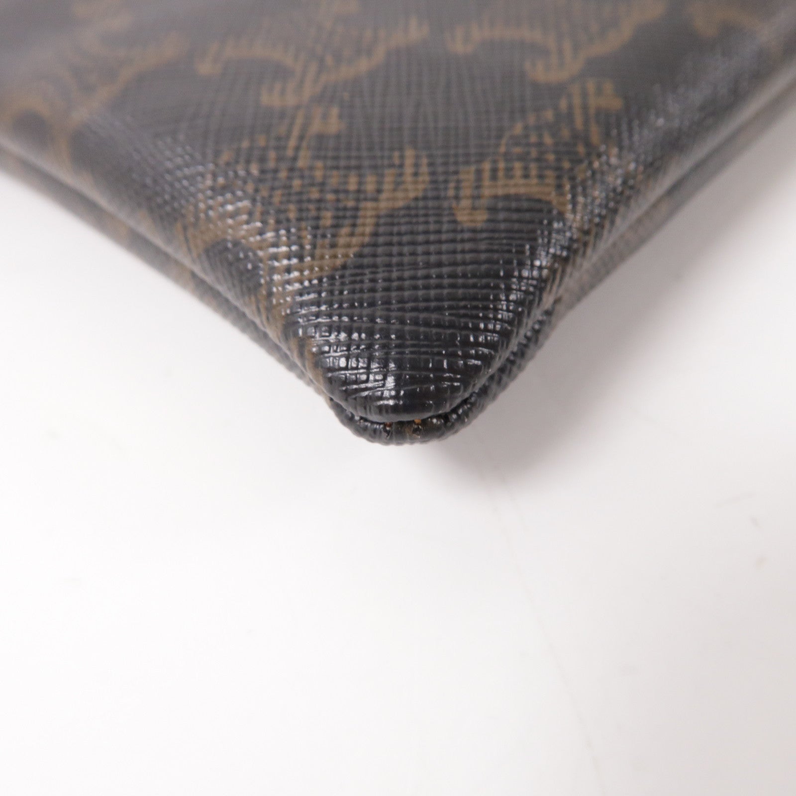 CELINE 牛皮皮革Small Pouch金扣手拿包啡色