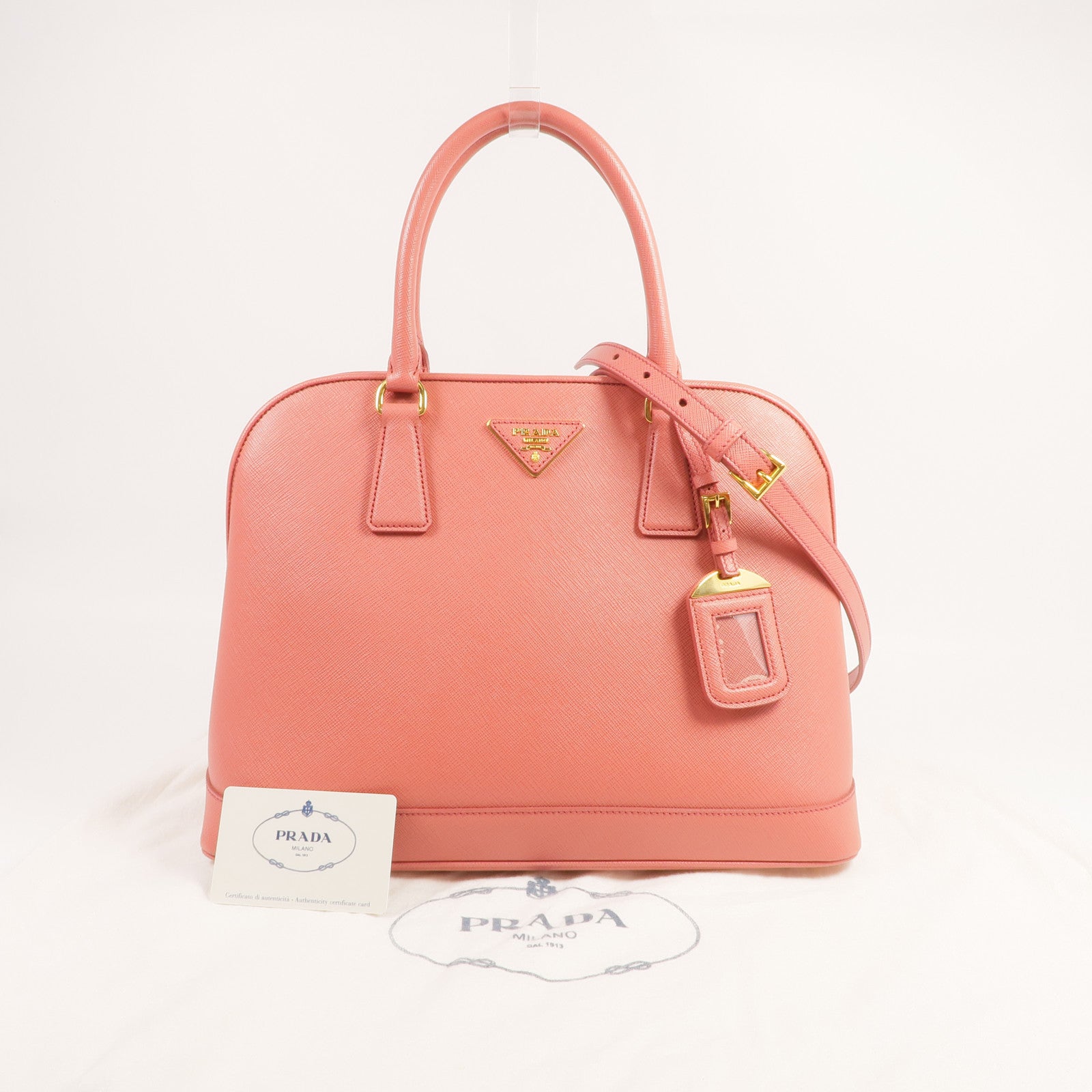 PRADA Saffiano皮革Saffiano Lux Tote Bag金扣手挽肩背兩用袋