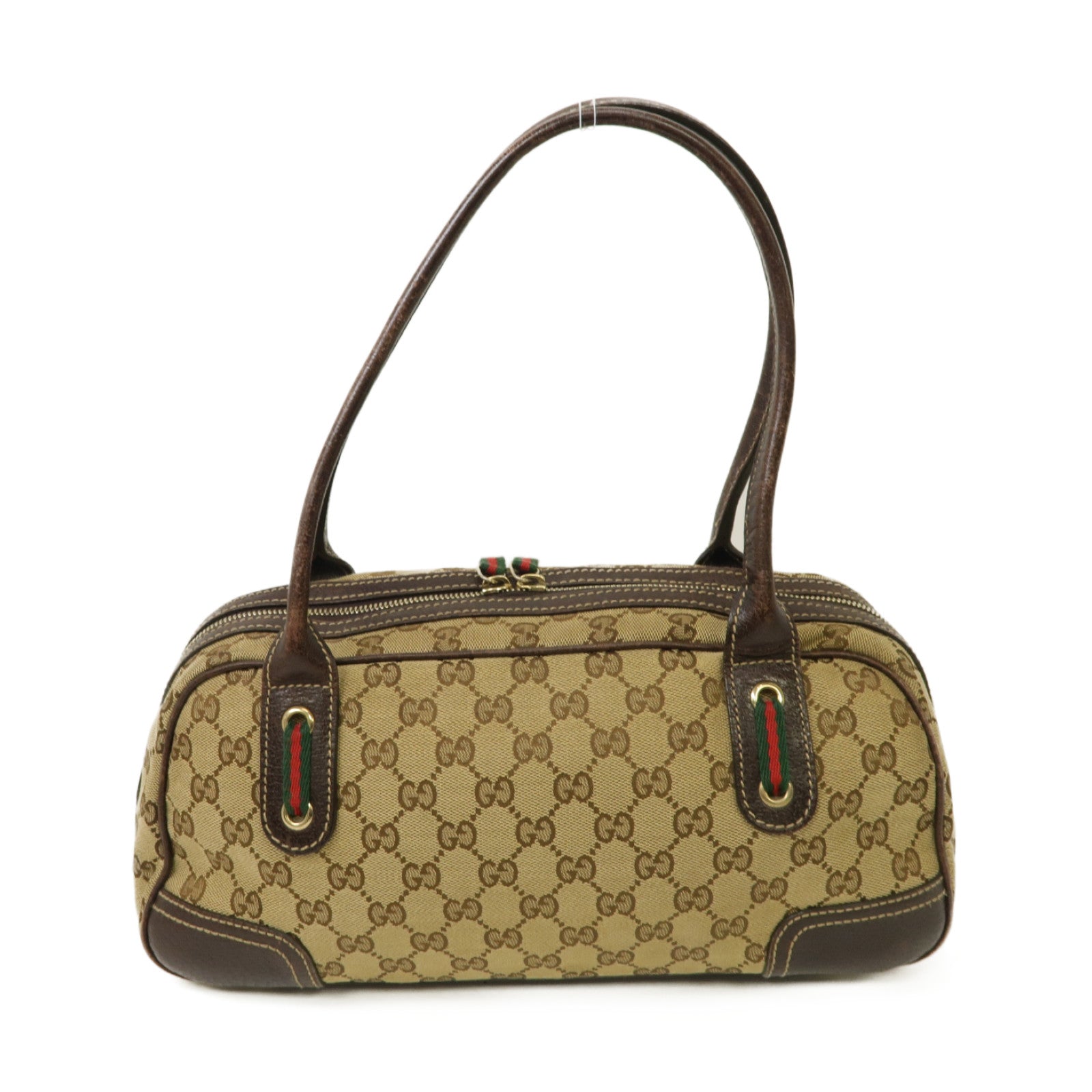 GUCCI 帆布Shoulder Bag金扣肩背袋啡色