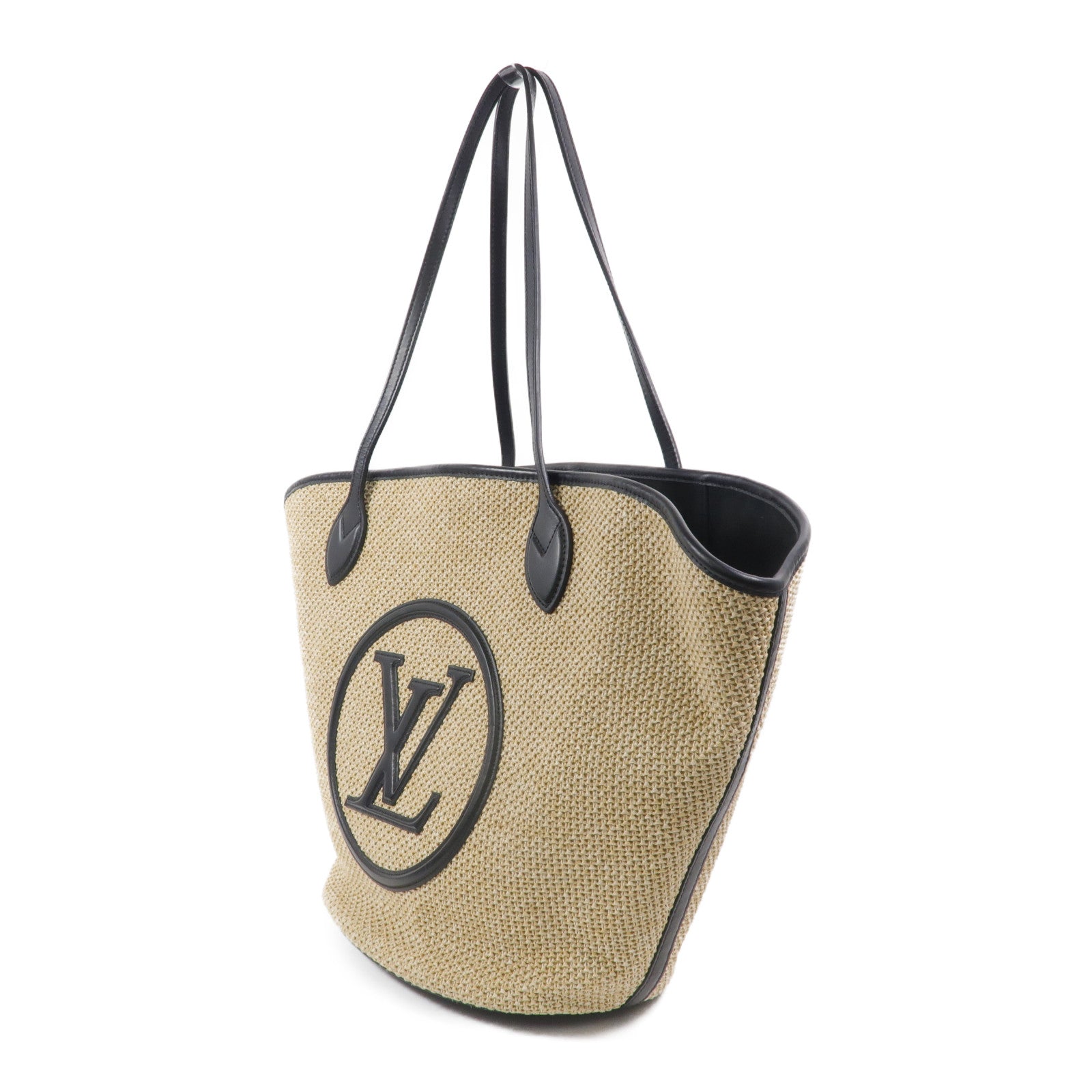LOUIS VUITTON Raffia Saint-Jacques Knit Tote Bag肩背袋