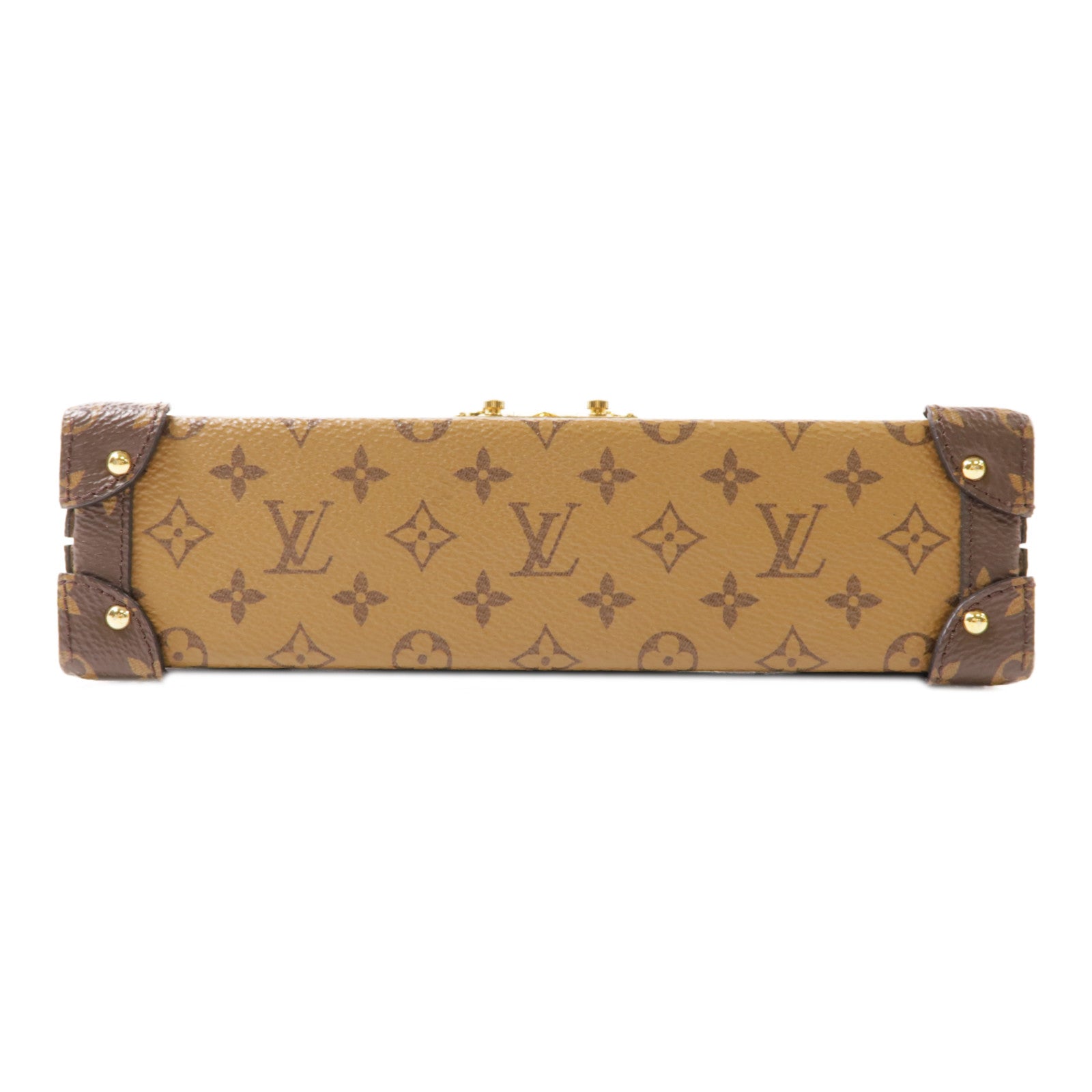 LOUIS VUITTON Monogram Reverse Petite Malle金扣肩背袋