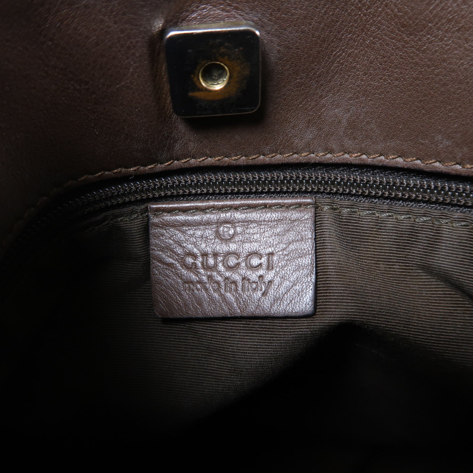 GUCCI 帆布Shoulder Bag金扣肩背袋啡色