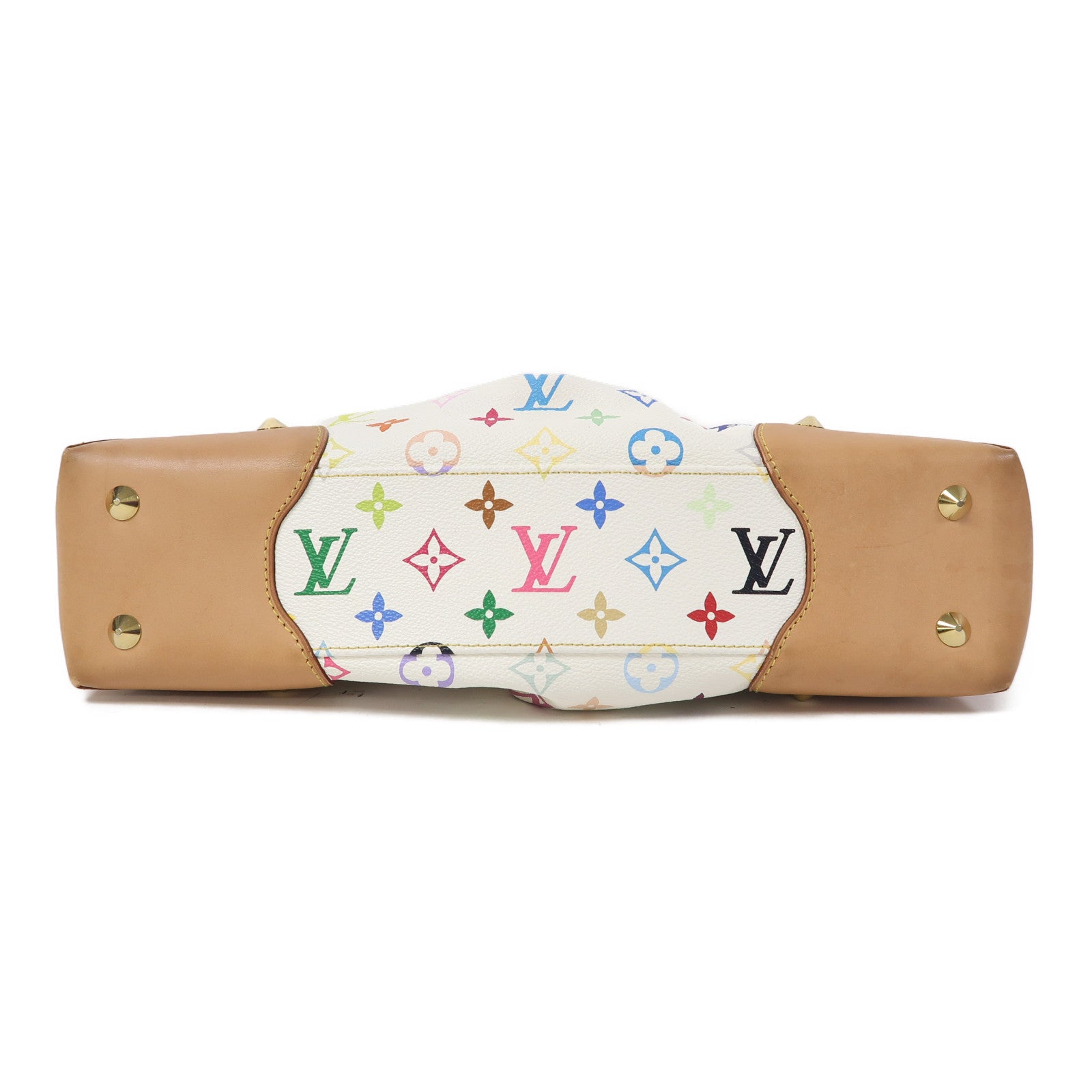 LOUIS VUITTON Monogram Multicolore Judy MM金扣手挽肩背兩用袋白色