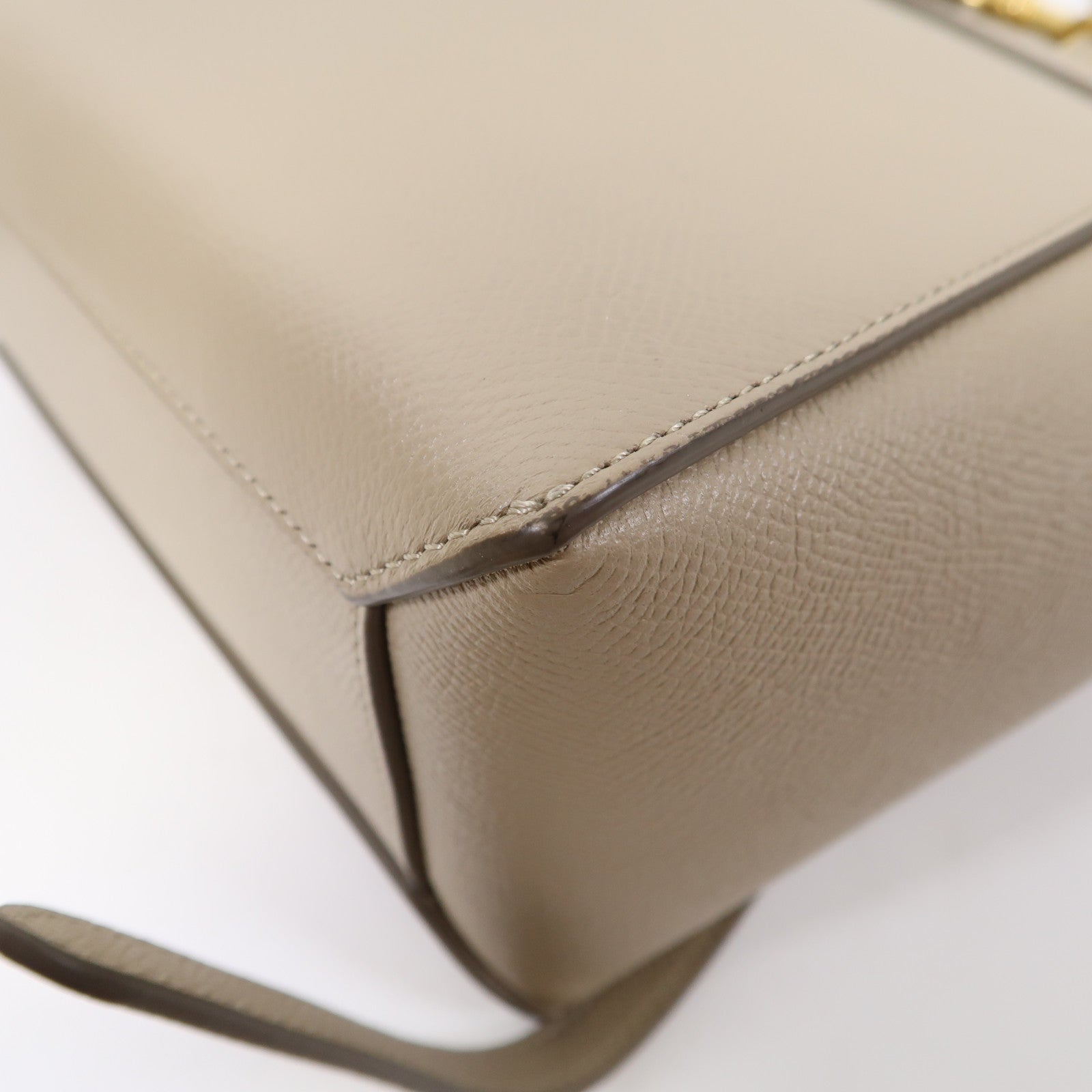 CELINE 牛皮皮革Nano Belt Bag金扣手挽肩背兩用袋米色