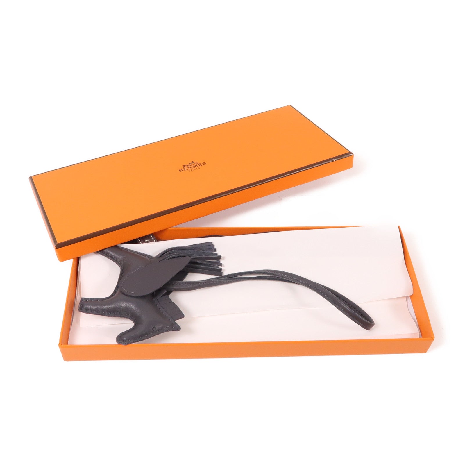 HERMES Swift皮革Rodeo Pegase PM掛飾灰色